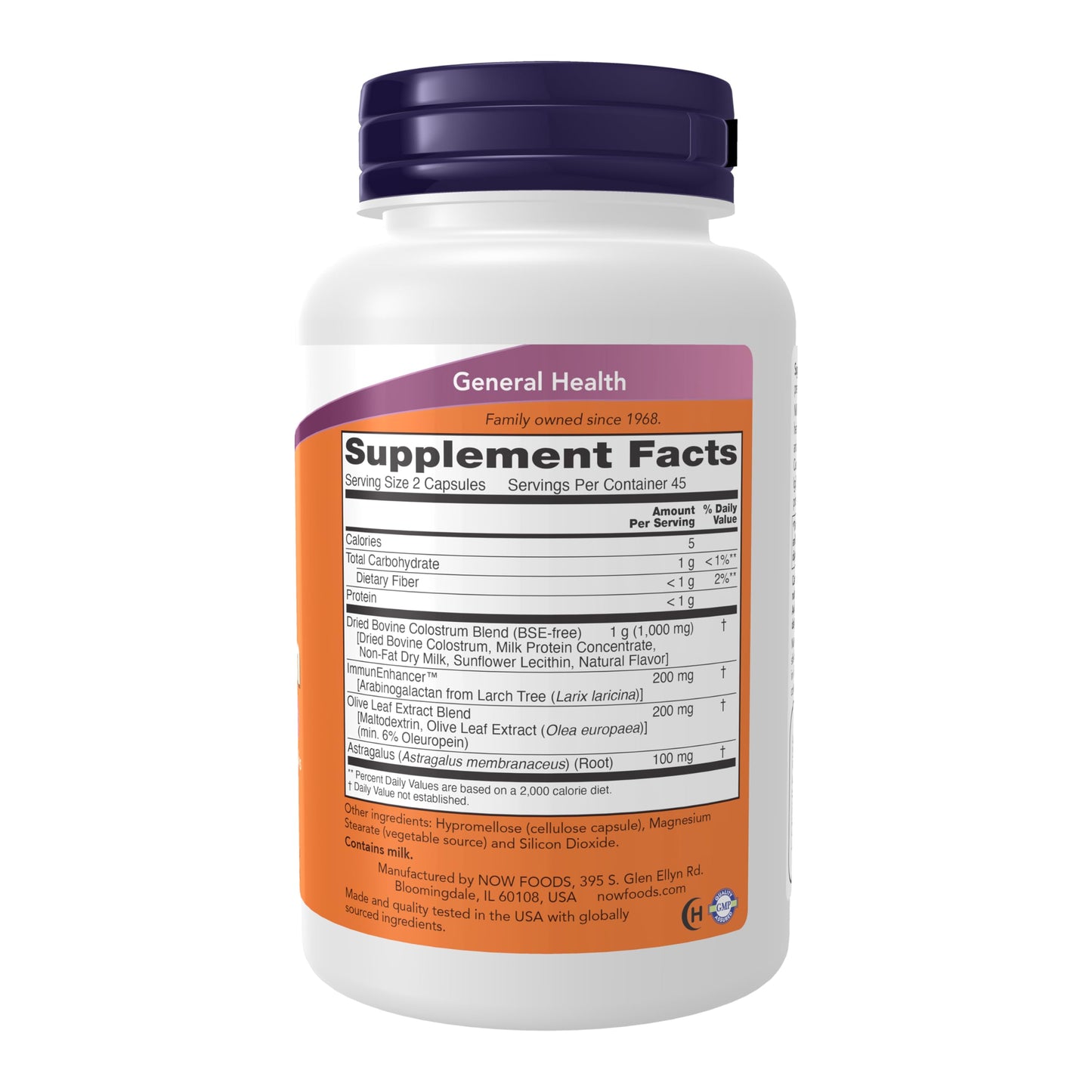 Pre-Order | Arrives in 5–10 Days – NOW Foods Supplements, Super Colostrum 500 mg, Naturally occurring Immunoglobulins with ImmunEnhancer™, Olive Leaf Extract and Astragalus Root, 90 Veg Capsules