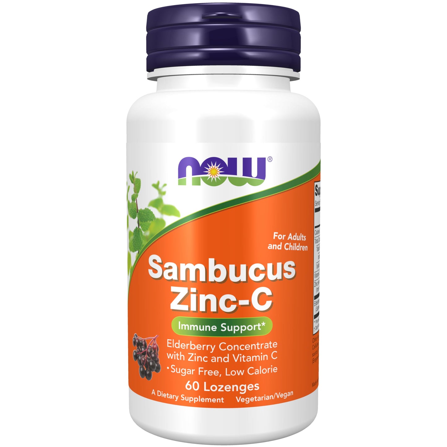 Pre-Order | Arrives in 5–10 Days – NOW Foods Supplements, Sambucus Zinc-C with Elderberry Concentrate and Vitamin C, 60 Lozenges
