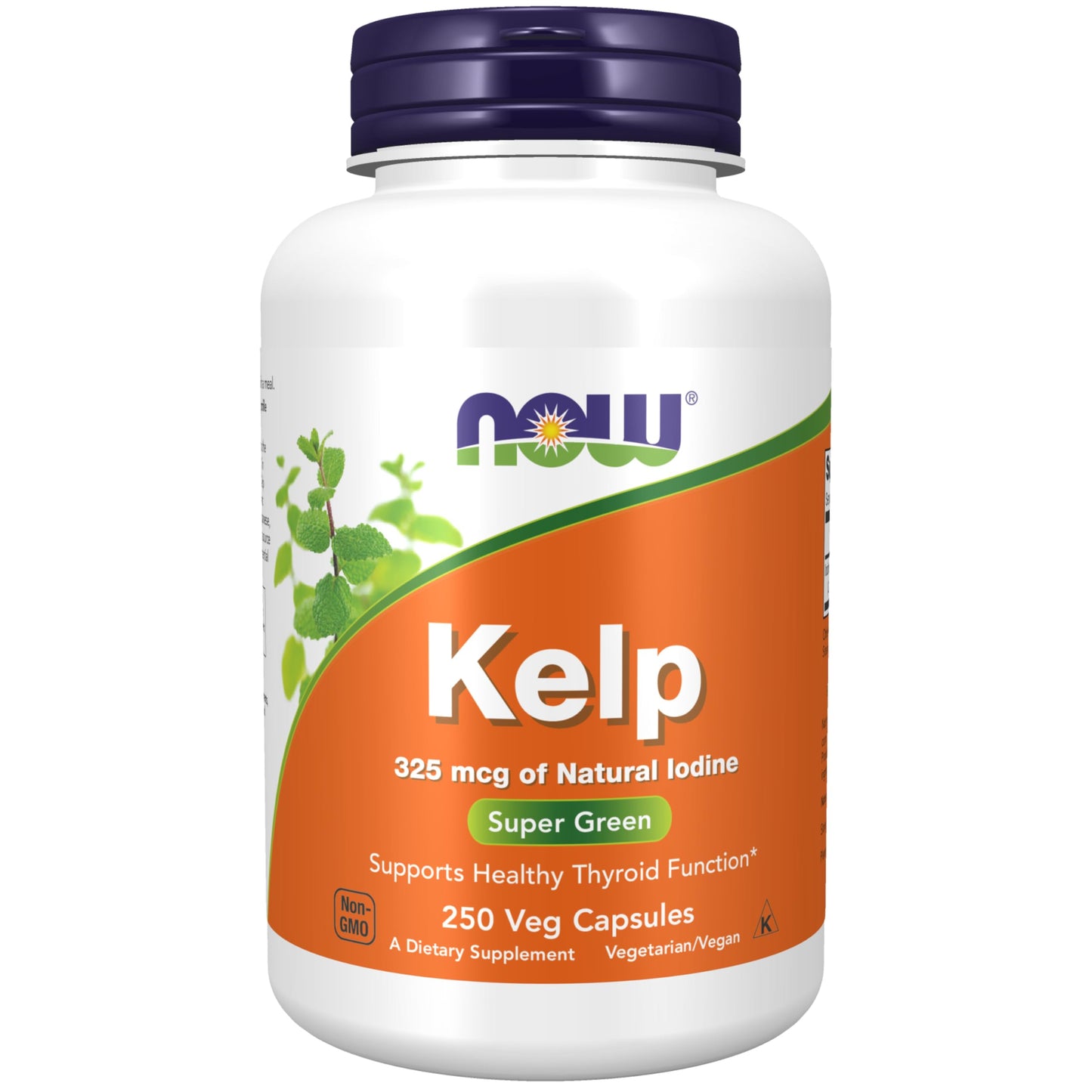 Pre-Order | Arrives in 5–10 Days – NOW Supplements, Kelp 325 mcg of Natural Iodine, Supports Healthy Thyroid Function*, Super Green, 250 Veg Capsules