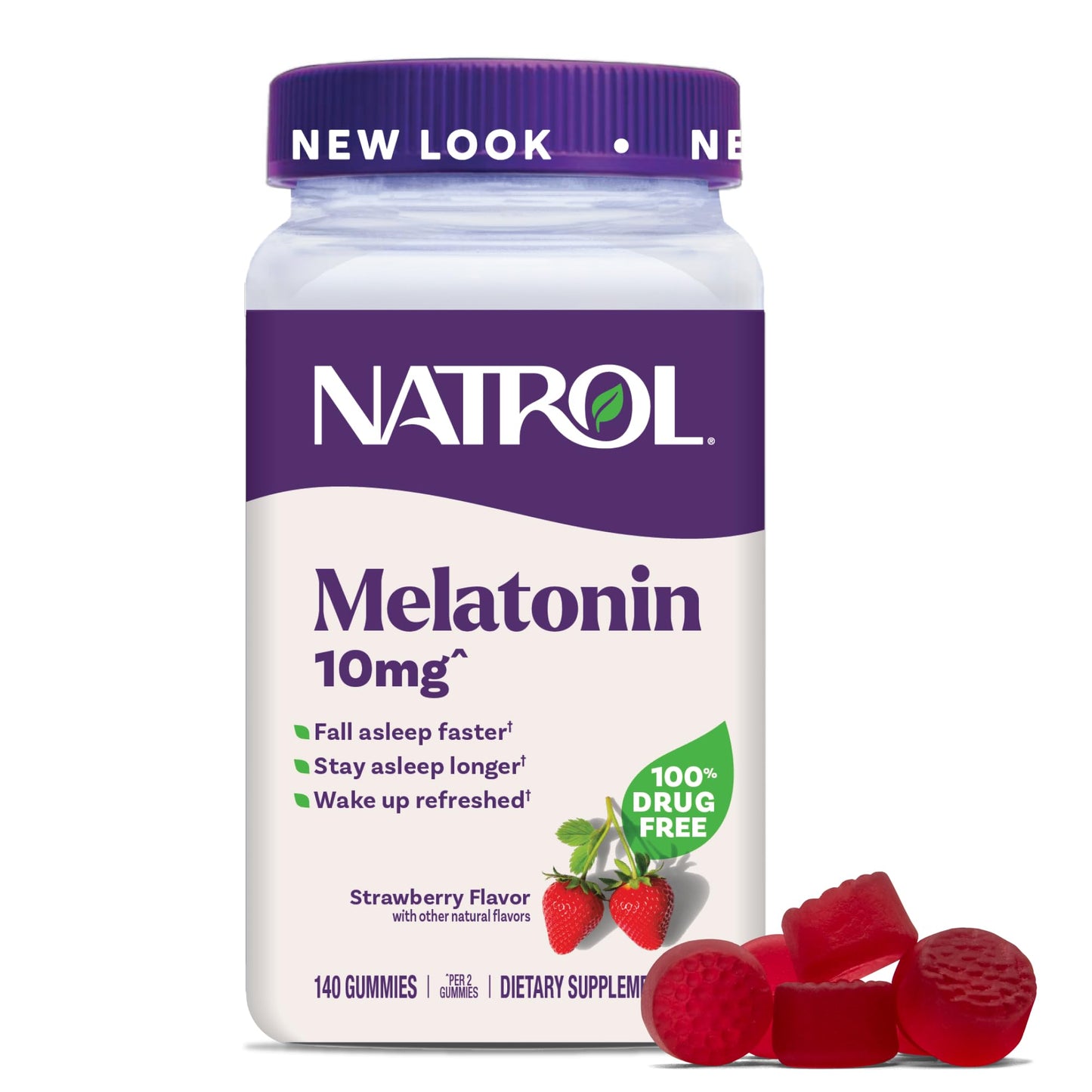 Pre-Order | Arrives in 5–10 Days – Natrol Melatonin Gummies, Sleep Support for Adults, Melatonin 10 mg, 140 Strawberry-Flavored, Up to 70 Days