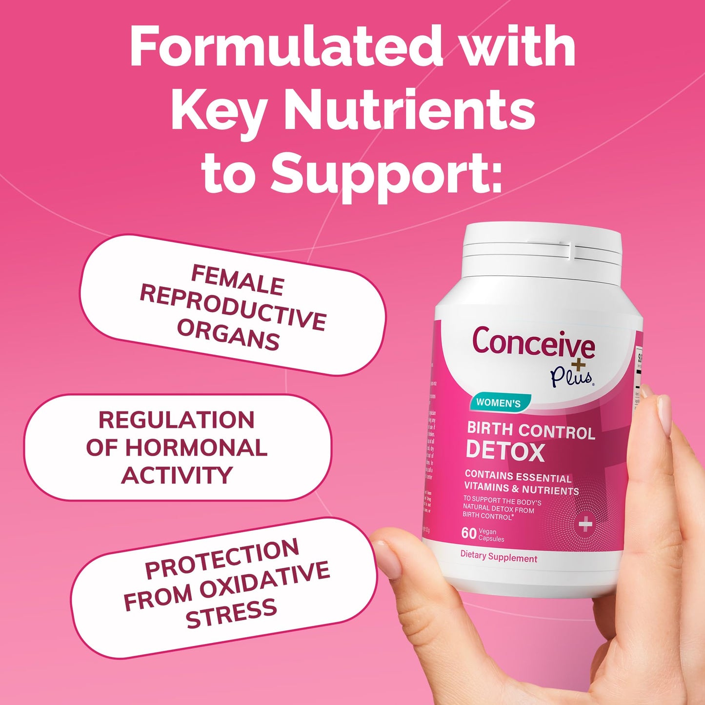 Pre-Order | Arrives in 5–10 Days – CONCEIVE PLUS Birth Control Detox Supplement - Prenatal Vitamins Best for Women - Support Hormone Balance & Ovarian Health - Essential for Women Trying to Conceive - Dietary Supplements - 60 Capsules
