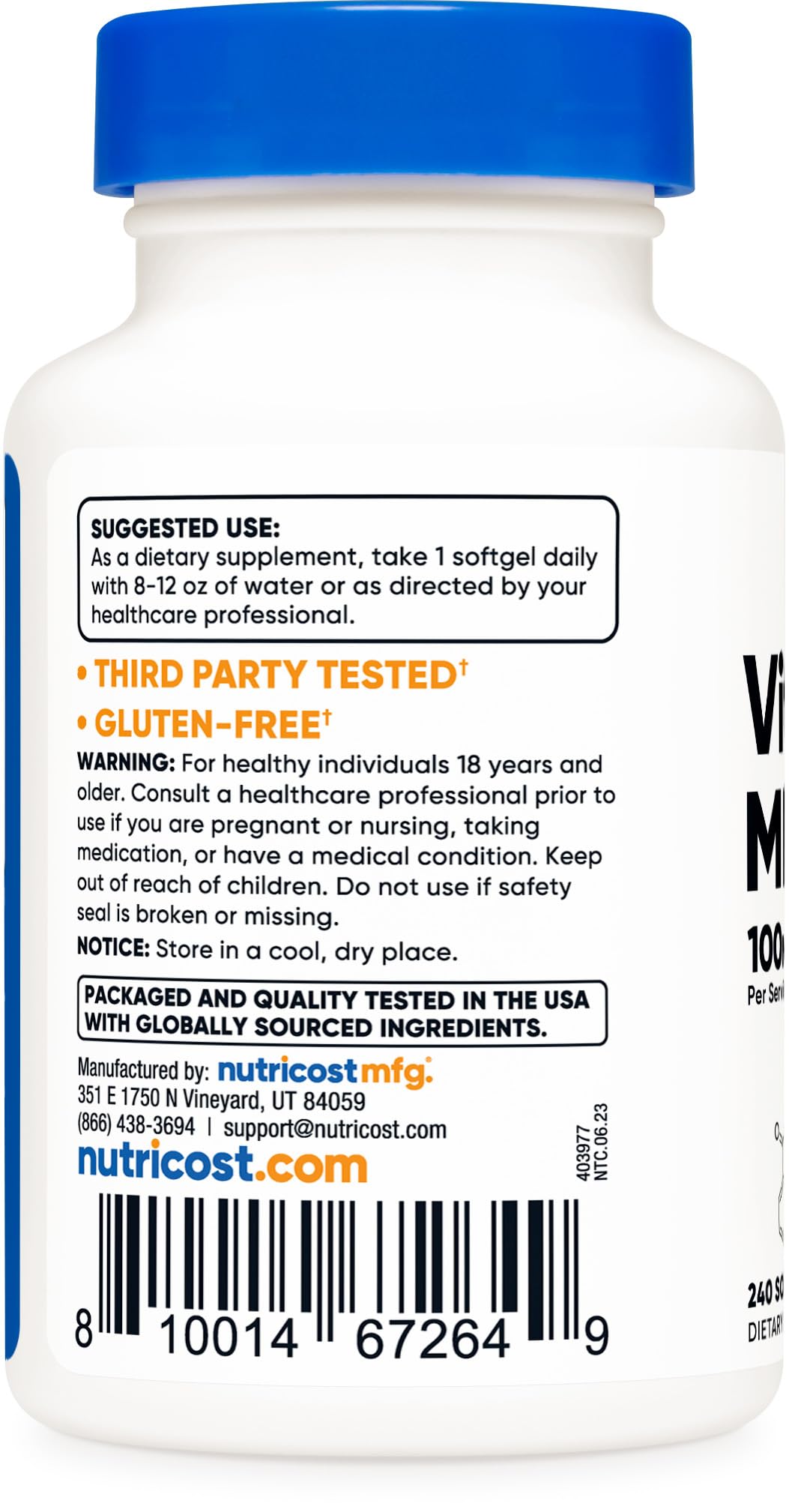 Pre-Order | Arrives in 5–10 Days – 
Nutricost Vitamin K2 MK-7 100 mcg, 240 Softgels - Gluten Free and Non-GMO MK7