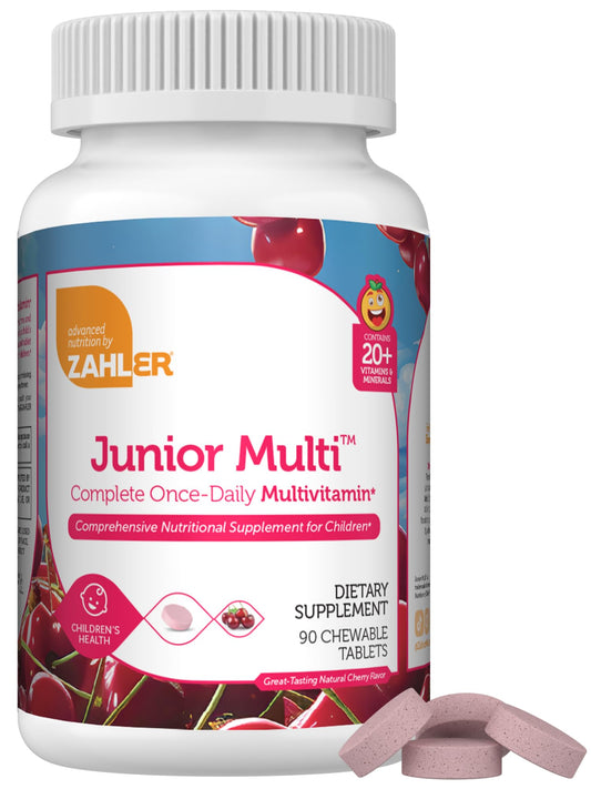 Pre-Order | Arrives in 5–10 Days – Zahler Kids Multivitamin Chewable Vitamin Tablet - Complete One Daily Kids Vitamins Supplement - Contains 20+ Minerals & Vitamins for Kids & Toddlers - Kosher Multivitamins Cherry Flavor (90)