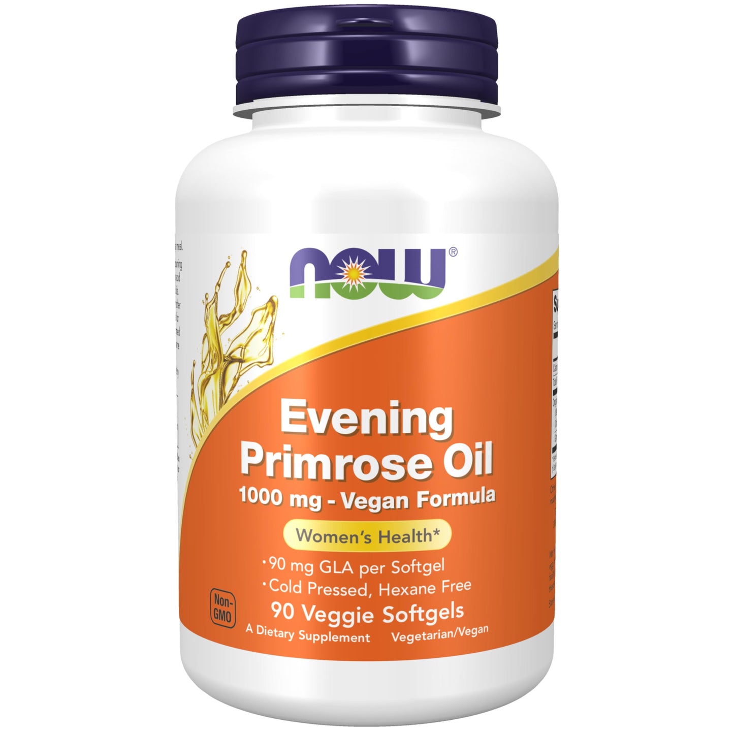 Pre-Order | Arrives in 5–10 Days – NOW Foods Supplements, Evening Primrose Oil 1000 mg, Cold Pressed, Hexane Free, Vegan Formula, 90 Veg Softgels