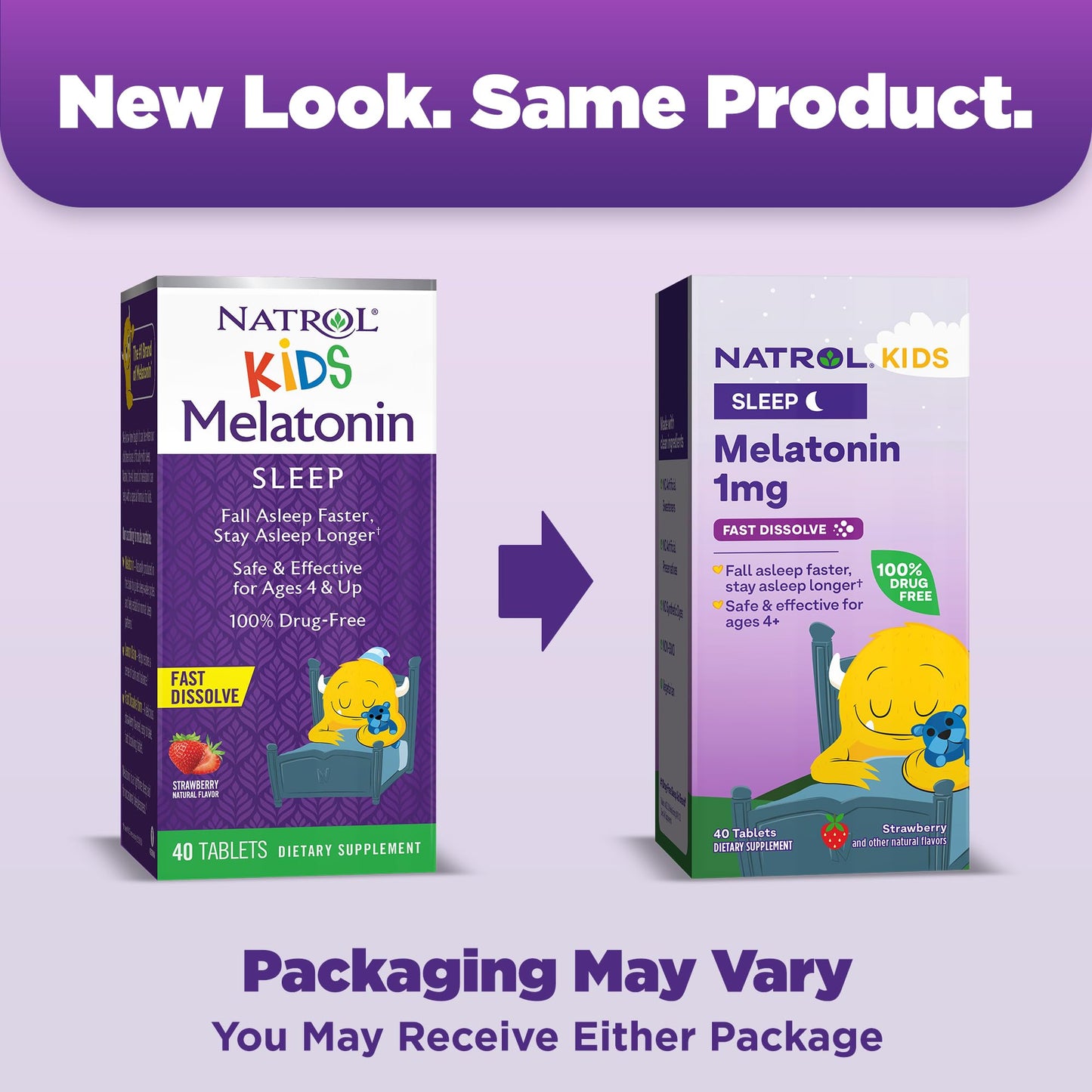 Pre-Order | Arrives in 5–10 Days – Natrol Kids Fast Dissolve Melatonin 1 mg, Dietary Supplement for Restful Sleep, Sleep Tablets for Kids, 40 Strawberry-Flavored Melatonin Tablets, 40 Day Supply
