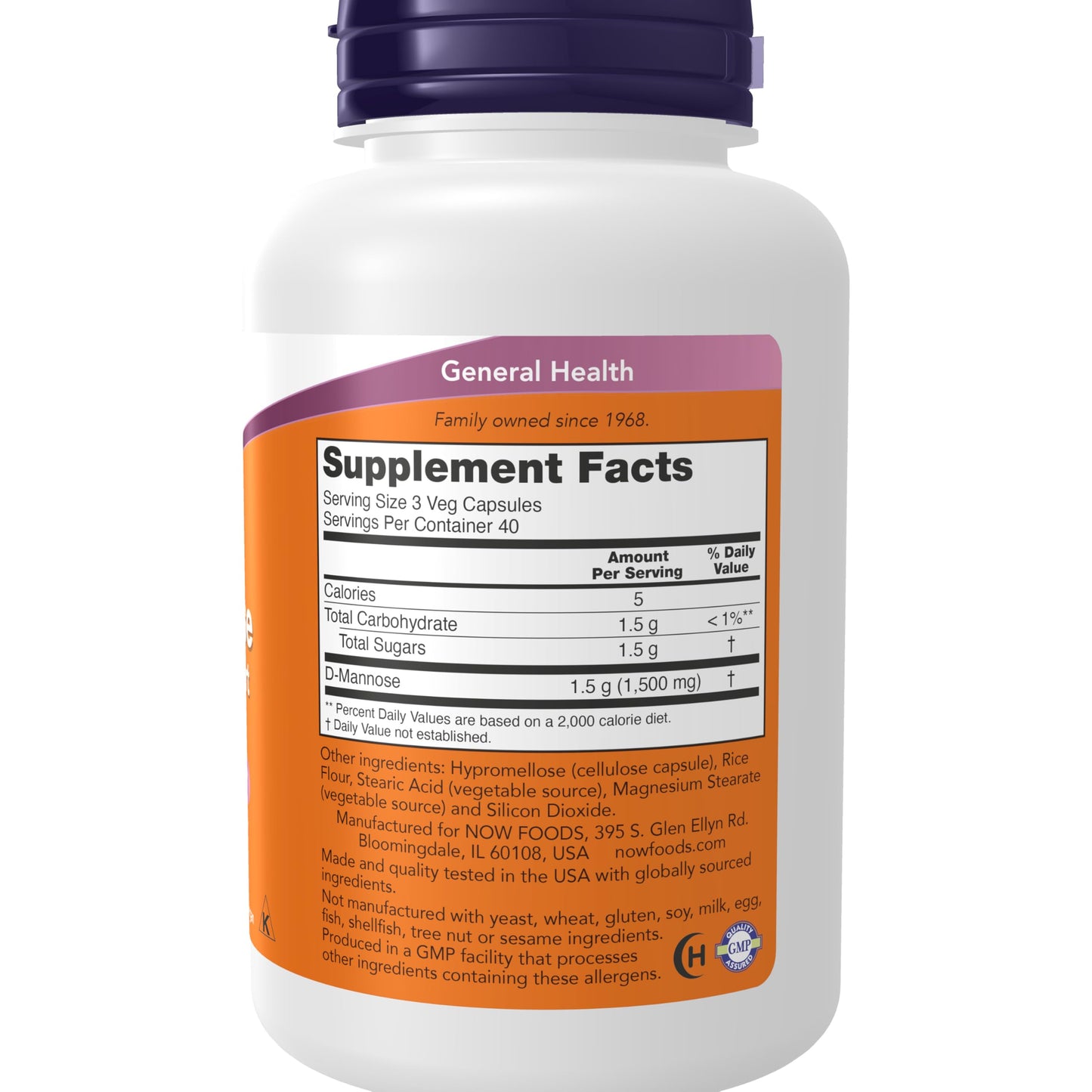 Pre-Order | Arrives in 5–10 Days – NOW Foods Supplements, D-Mannose 500 mg, Non-GMO Project Verified, Healthy Urinary Tract*, 120 Veg Capsules