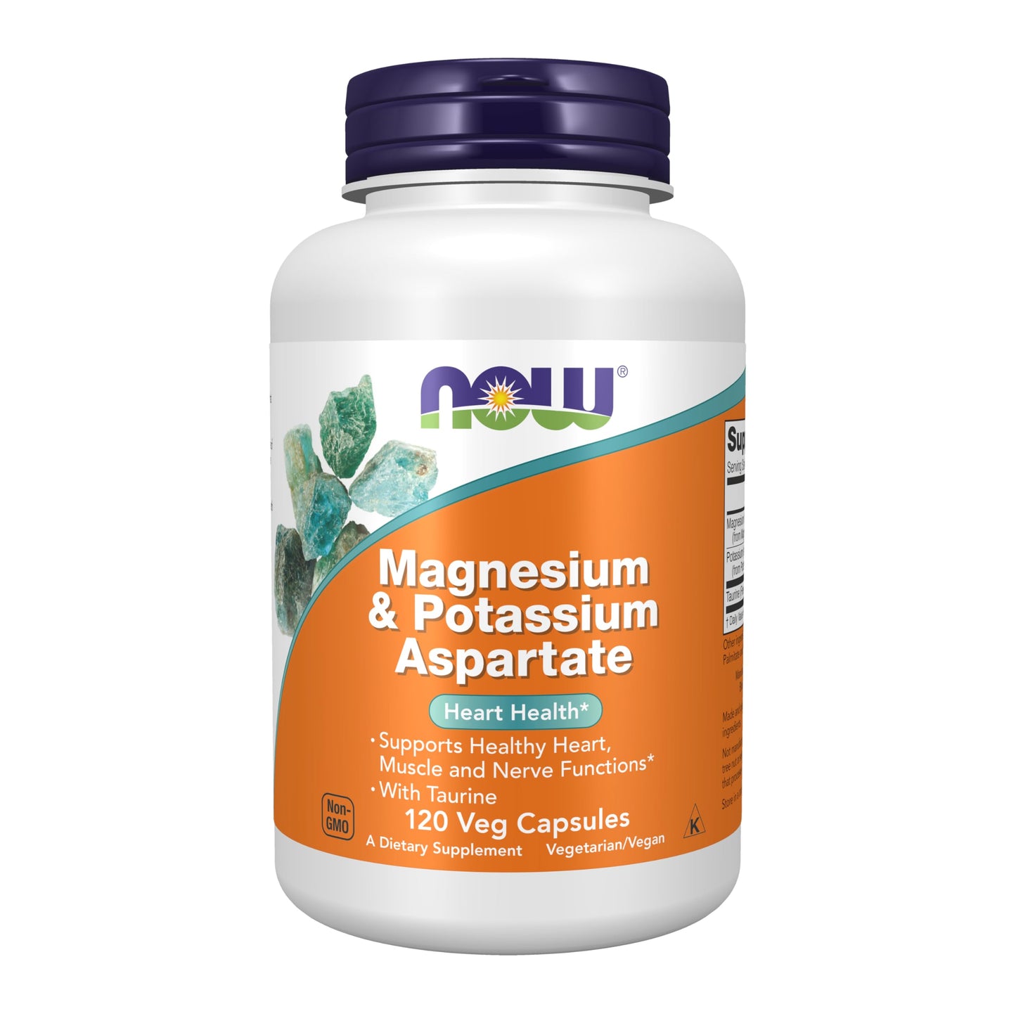 Pre-Order | Arrives in 5–10 Days – NOW Foods Supplements, Magnesium & Potassium Aspartate with Taurine, Heart Health*, 120 Veg Capsules