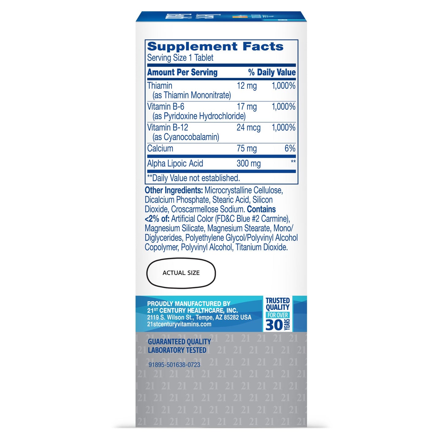Pre-Order | Arrives in 5–10 Days – 21st Century Nerve Health Tablets (30 Count), Alpha Lipoic Acid 300mg, B1, B6, & B12 Vitamins for Nerve Function Support, Antioxidant ALA Supplement, Gluten Free. Non-GMO, & Vegan