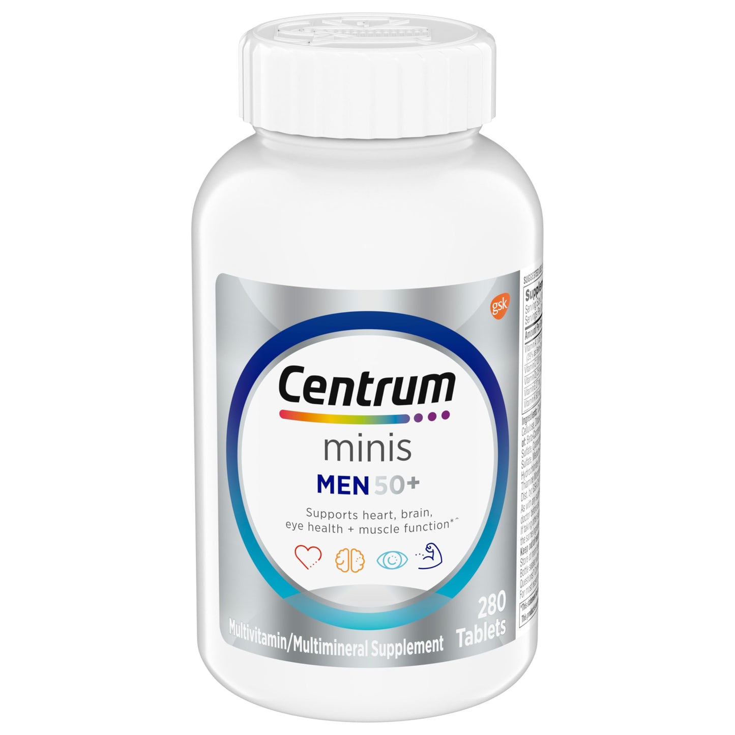 Pre-Order | Arrives in 5–10 Days – Centrum Minis Silver Multivitamin for Men 50 Plus, Multivitamin/Multimineral Supplement, Vitamin D3, B-Vitamins and Zinc, Non-GMO Ingredients, Supports Memory and Cognition in Older Adults - 280 Ct