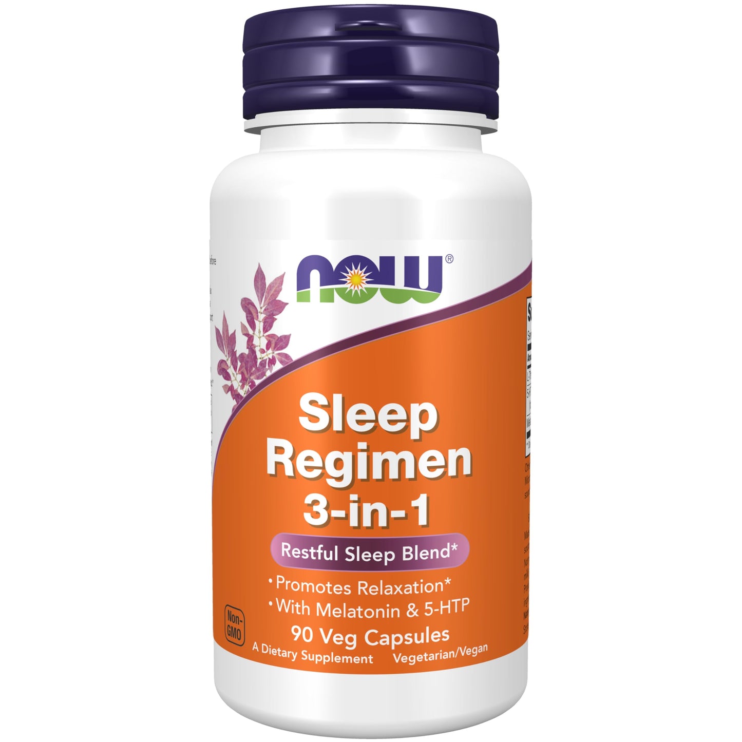 Pre-Order | Arrives in 5–10 Days – NOW Foods Supplements, Sleep Regimen 3-In-1, With Melatonin, 5-HTP and L-Theanine, Restful Sleep Blend*, 90 Veg Capsules