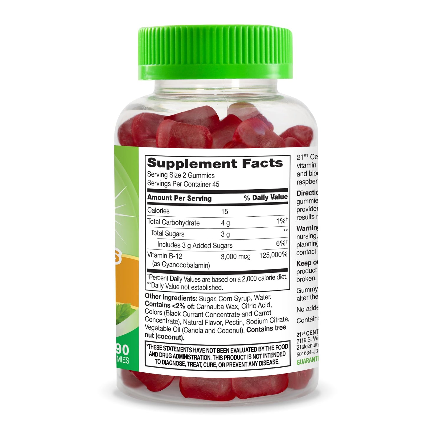 Pre-Order | Arrives in 5–10 Days – 21st Century VitaJoy Extra Strength B-12 3000 mcg Gummies, Raspberry, 90 Count
