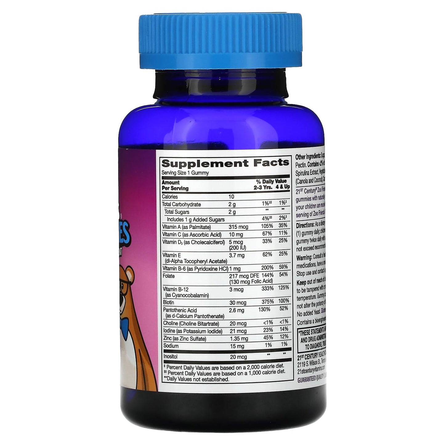 Pre-Order | Arrives in 5–10 Days – 21st Century Zoo Friends Multi Gummies, Fruit 60 Count