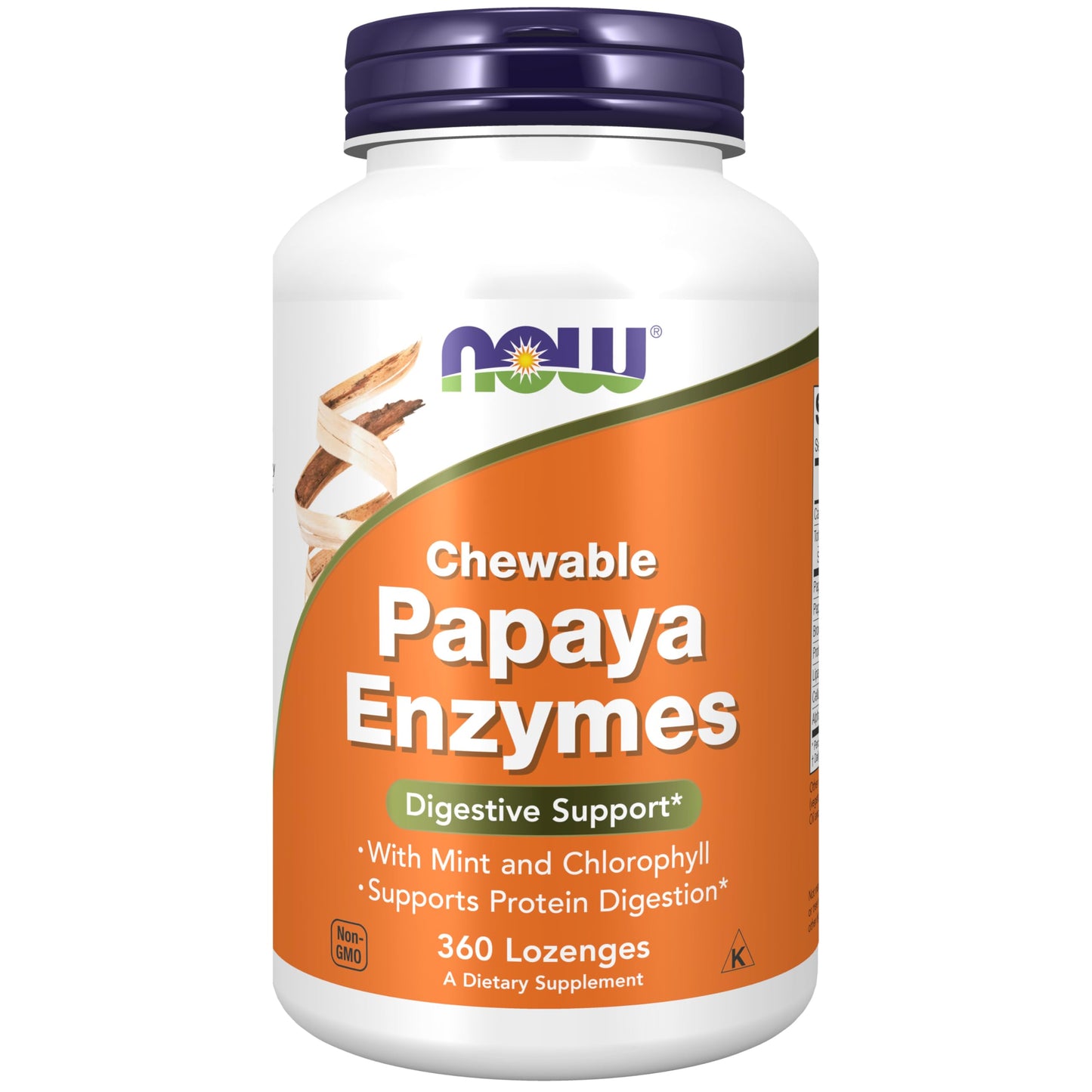 Pre-Order | Arrives in 5–10 Days – NOW Foods Supplements, Papaya Enzyme with Mint and Chlorophyll, Digestive Support*, 360 Chewable Lozenges