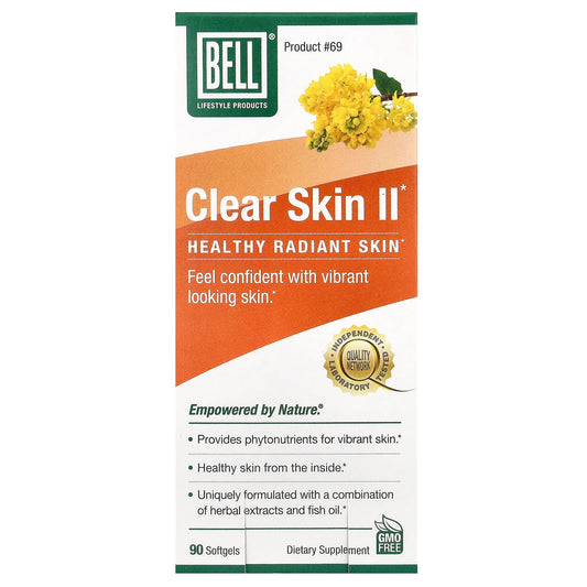 Pre-Order | Arrives in 5–10 Days – Bell Lifestyle
Clear Skin II, 90 Softgels