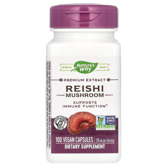 Pre-Order | Arrives in 5–10 Days – Nature's Way
Reishi Mushroom, 376 mg, 100 Vegan Capsules (188 mg per Capsule)