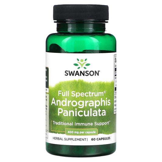 Pre-Order | Arrives in 5–10 Days – Swanson
Full Spectrum Andrographis Paniculata, 400 mg, 60 Capsules
