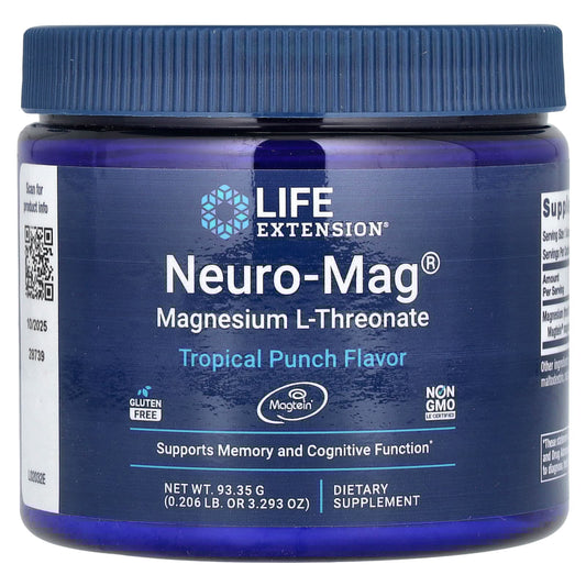Pre-Order | Arrives in 5–10 Days – Life Extension
Neuro-Mag Magnesium L-Threonate, Tropical Punch , 3.293 oz (93.35 g)