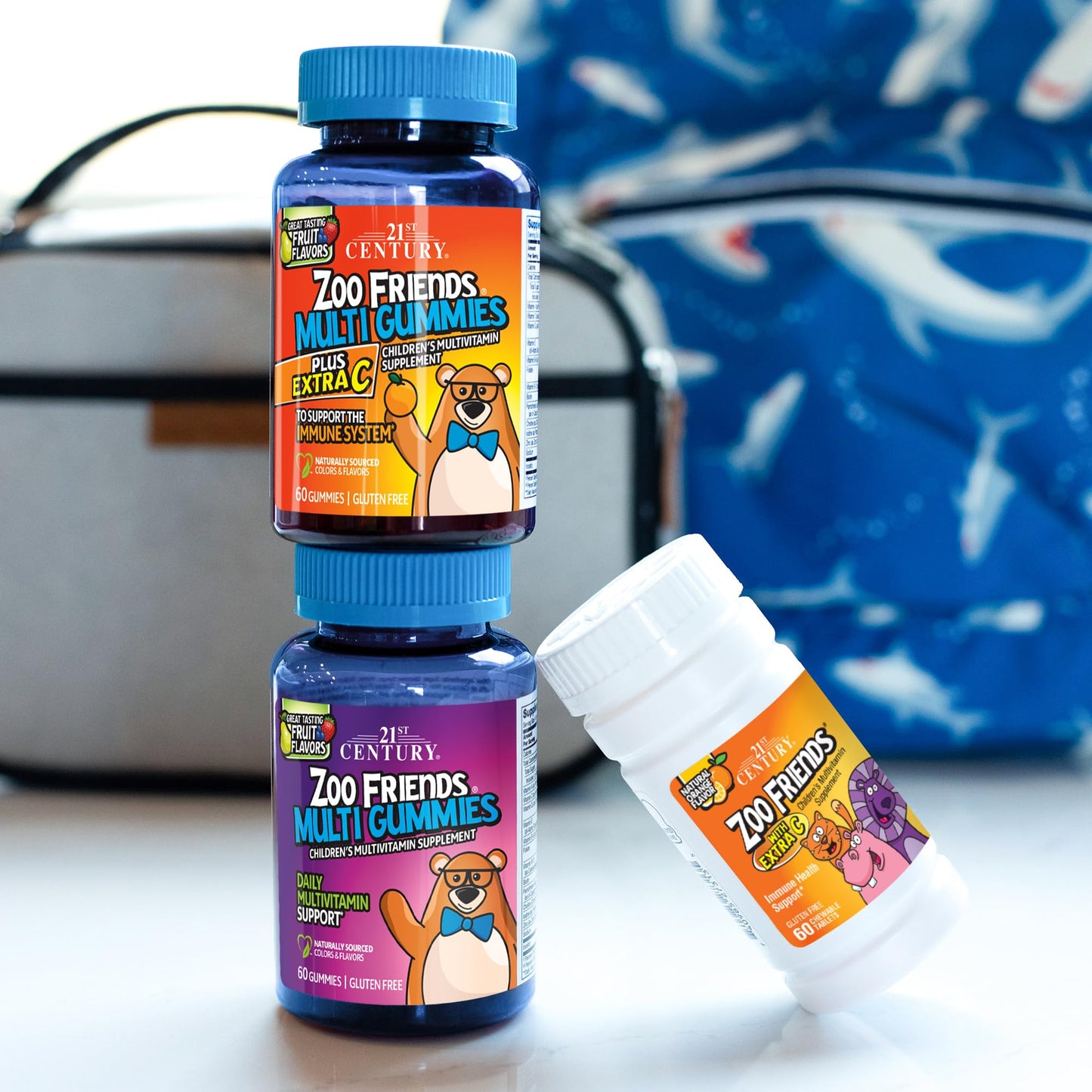 Pre-Order | Arrives in 5–10 Days – 21st Century Zoo Friends with Extra C Chewable Tablets, 60 Count