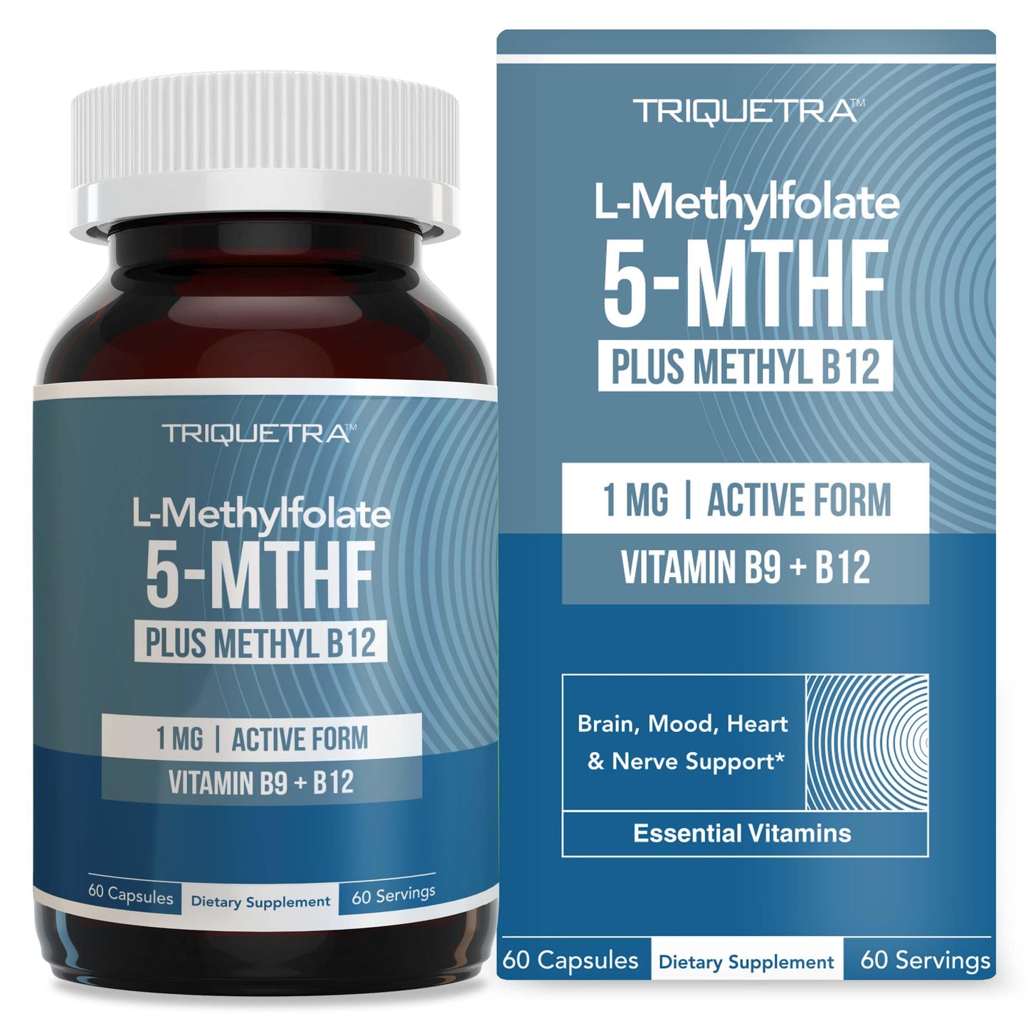 Pre-Order | Arrives in 5–10 Days – 
L Methyl Folate 1000 mcg Plus Methyl B12 Cofactor – Active 5-MTHF Form - Supports Mood, Methylation, Cognition – Highly Bioavailable Bioactive Forms of Vitamin B9 & B12 (60 Capsules – 60 Servings)