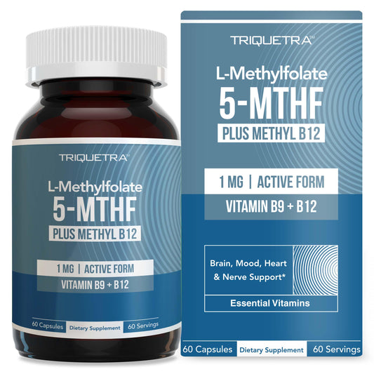 Pre-Order | Arrives in 5–10 Days – 
L Methyl Folate 1000 mcg Plus Methyl B12 Cofactor – Active 5-MTHF Form - Supports Mood, Methylation, Cognition – Highly Bioavailable Bioactive Forms of Vitamin B9 & B12 (60 Capsules – 60 Servings)