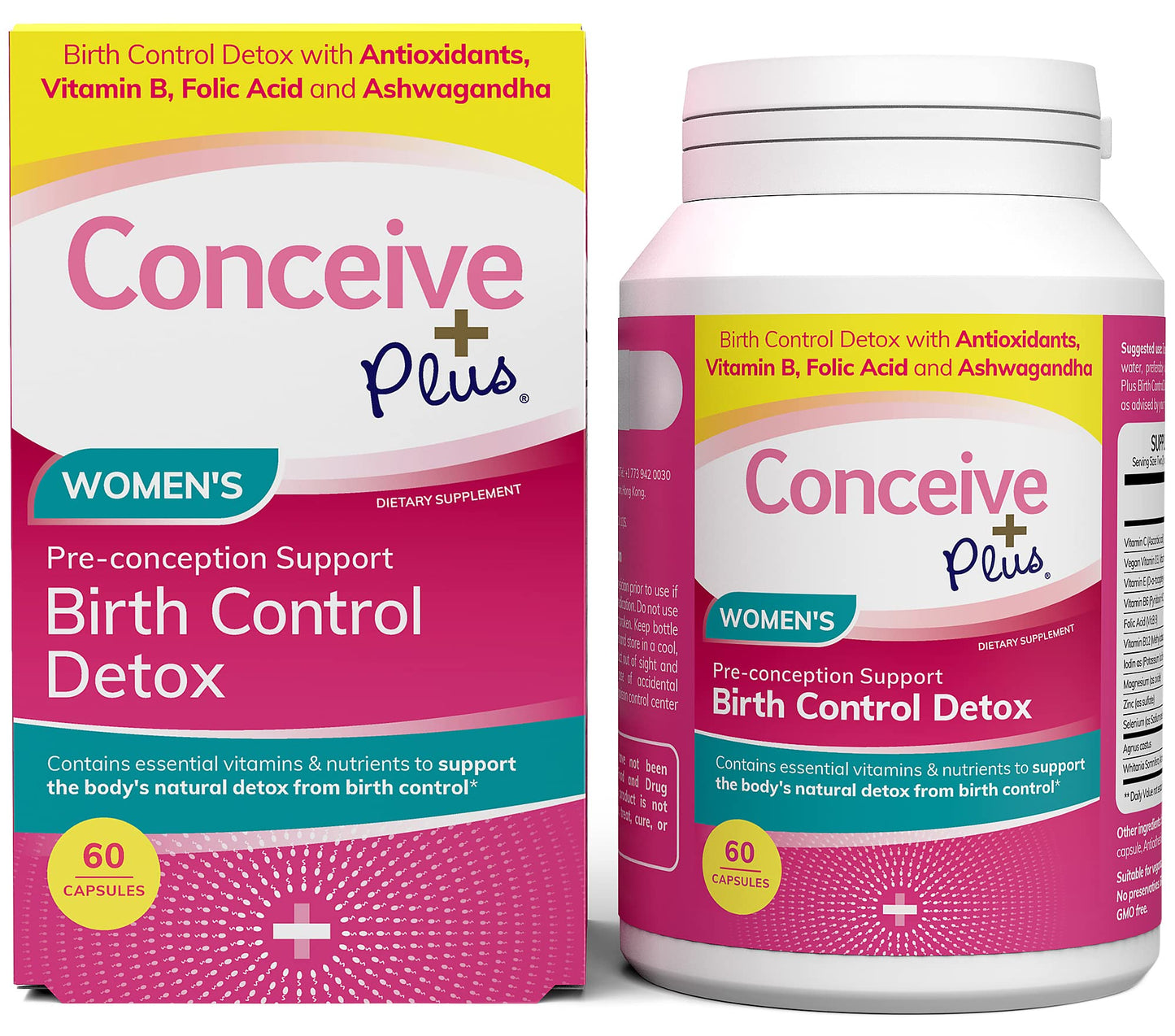 Pre-Order | Arrives in 5–10 Days – CONCEIVE PLUS Birth Control Detox Supplement - Prenatal Vitamins Best for Women - Support Hormone Balance & Ovarian Health - Essential for Women Trying to Conceive - Dietary Supplements - 60 Capsules