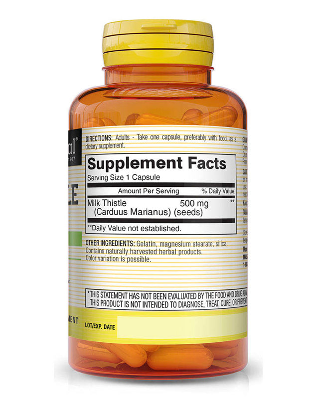 MASON NATURAL MILK THISTLE 500MG, 60 CAPSULES
