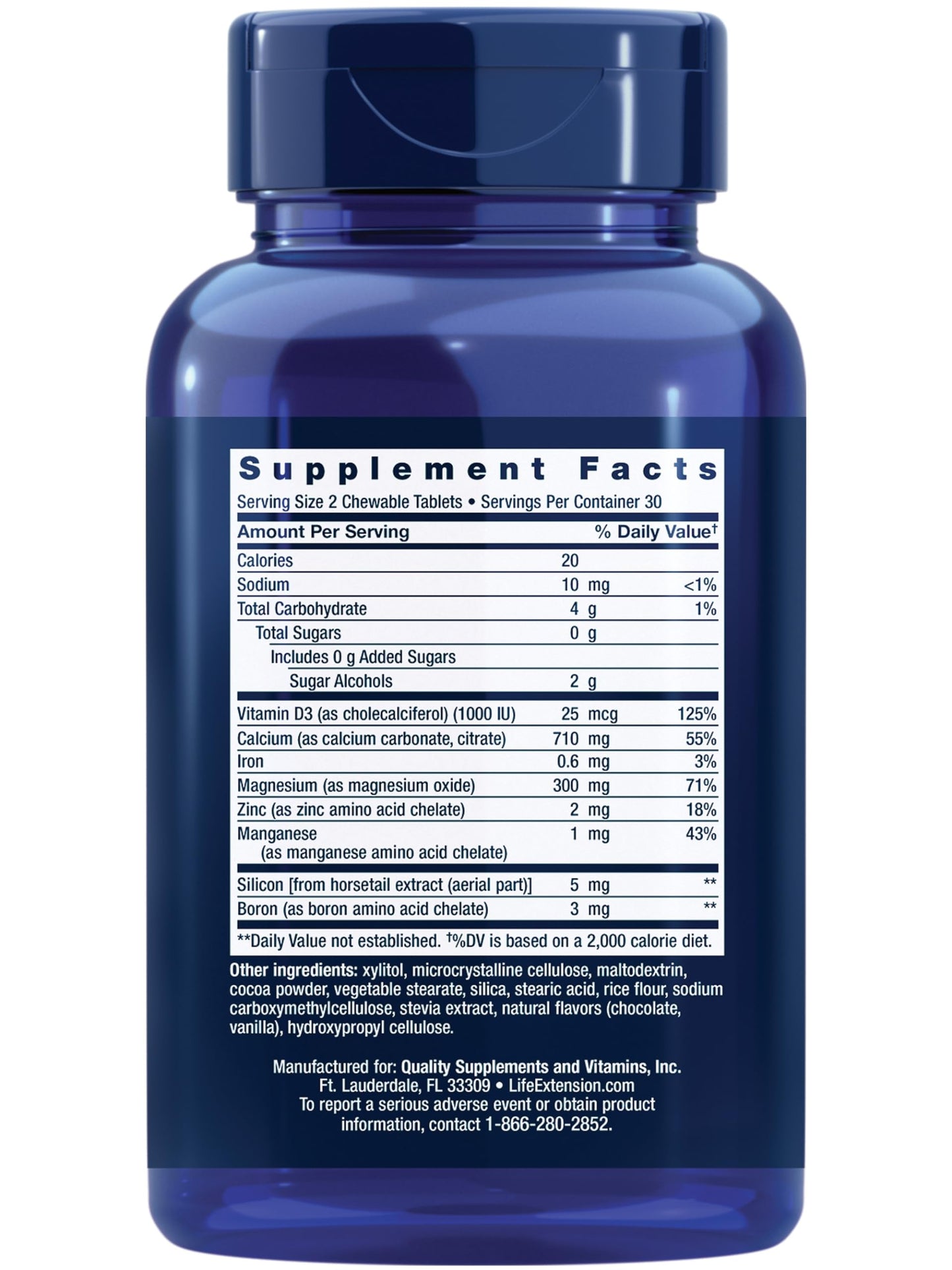 Pre-Order | Arrives in 5–10 Days – Life Extension Bone Restore Calcium Supplement Chewable Tablets, Bone Health Supplement, Calcium, Vitamin D, Minerals, Gluten Free, Non-GMO, 60 Tablets