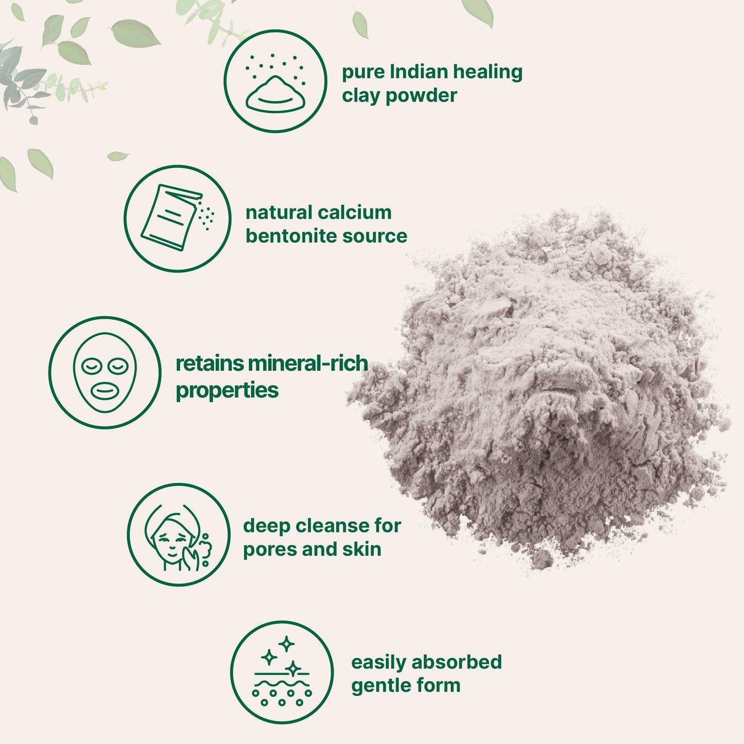 Pre-Order | Arrives in 5–10 Days – Micro Ingredients Natural Calcium Bentonite Clay Powder, 2lbs | Pure Indian Healing Clay for Body Detox & Deep Pore Cleanser | Great for Skin Care + Body & Face Mask | Gentle Absorption