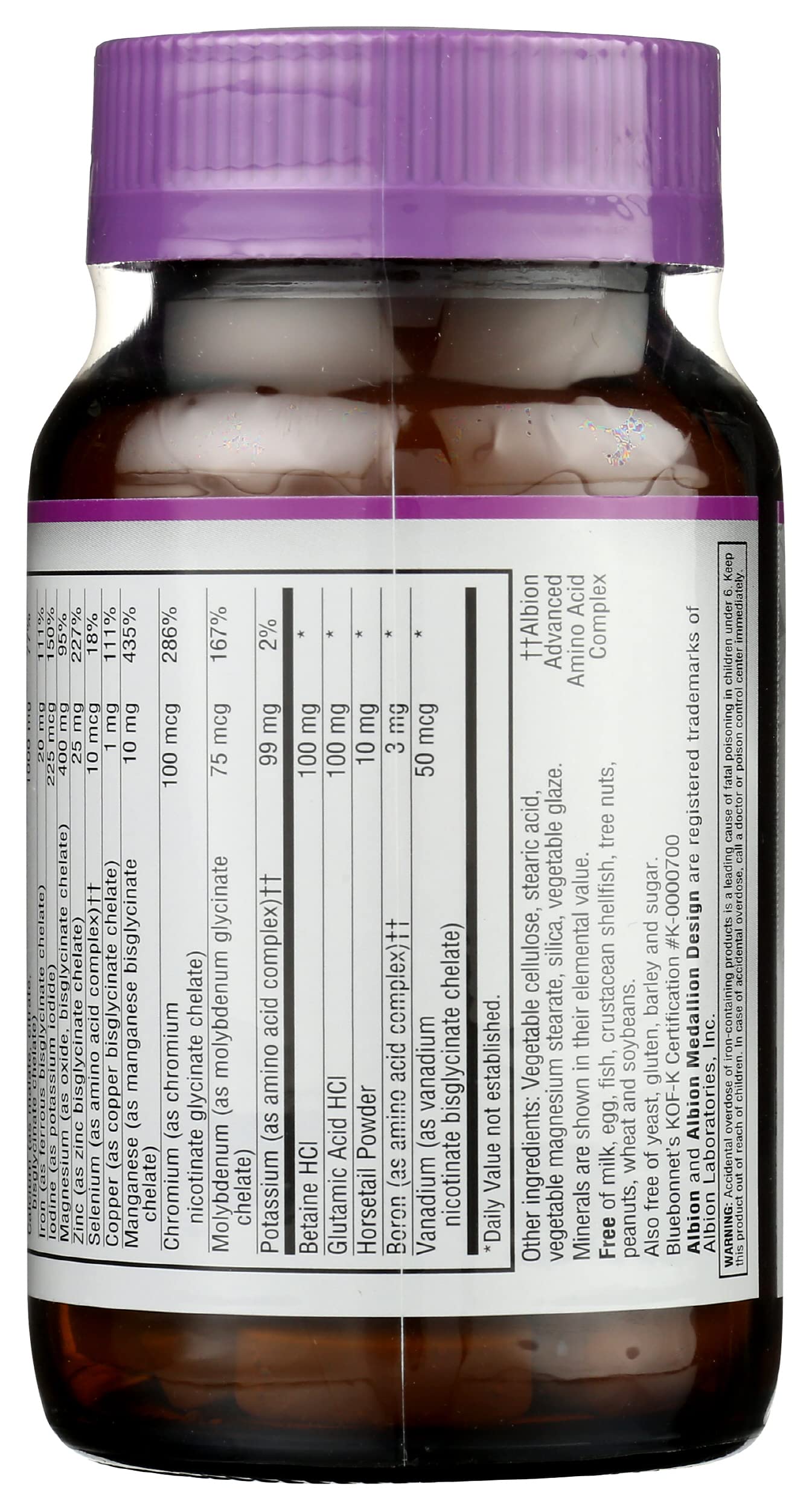 Pre-Order | Arrives in 5–10 Days – Bluebonnet Nutrition High Potency Chelated Multiminerals, Albion Chelated Minerals, Soy-Free, Gluten-Free, Non-GMO, Kosher Certified, Dairy-Free, 60 Caplets, 20 Servings