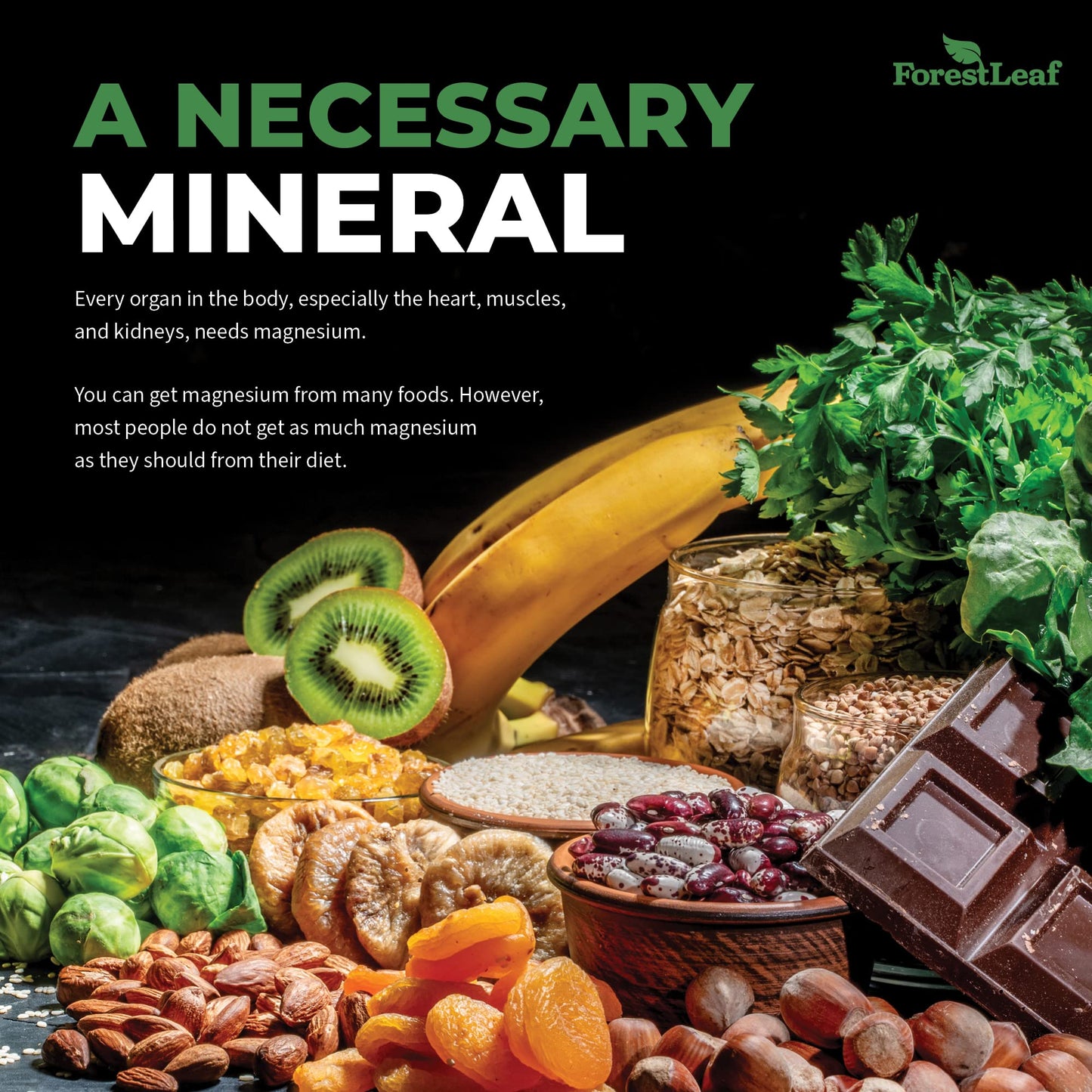 Pre-Order | Arrives in 5–10 Days – ForestLeaf Magnesium Complex 500mg - Magnesium 500mg Capsules - Magnesium Supplement 500 mg - Magnesium for Sleep, Magnesium for Constipation - Magnesium Supplement for Women (120 Ct)