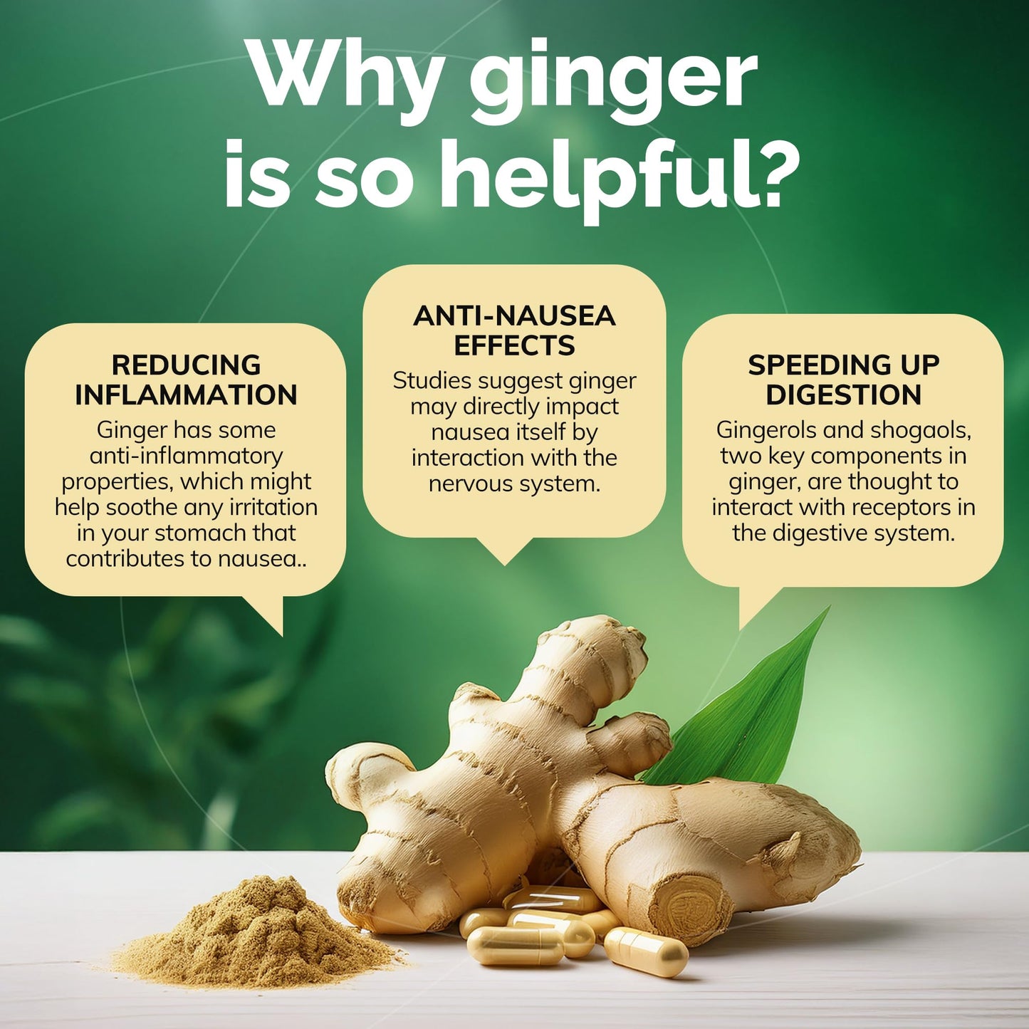 Pre-Order | Arrives in 5–10 Days – CONCEIVE PLUS Morning Sickness Relief - Pure Dried Ginger Powder - Relief from Nausea, Motion & Stomach Discomfort During Pregnancy - Essential for Expecting Moms - Non-GMO - 60 Vegan Capsules