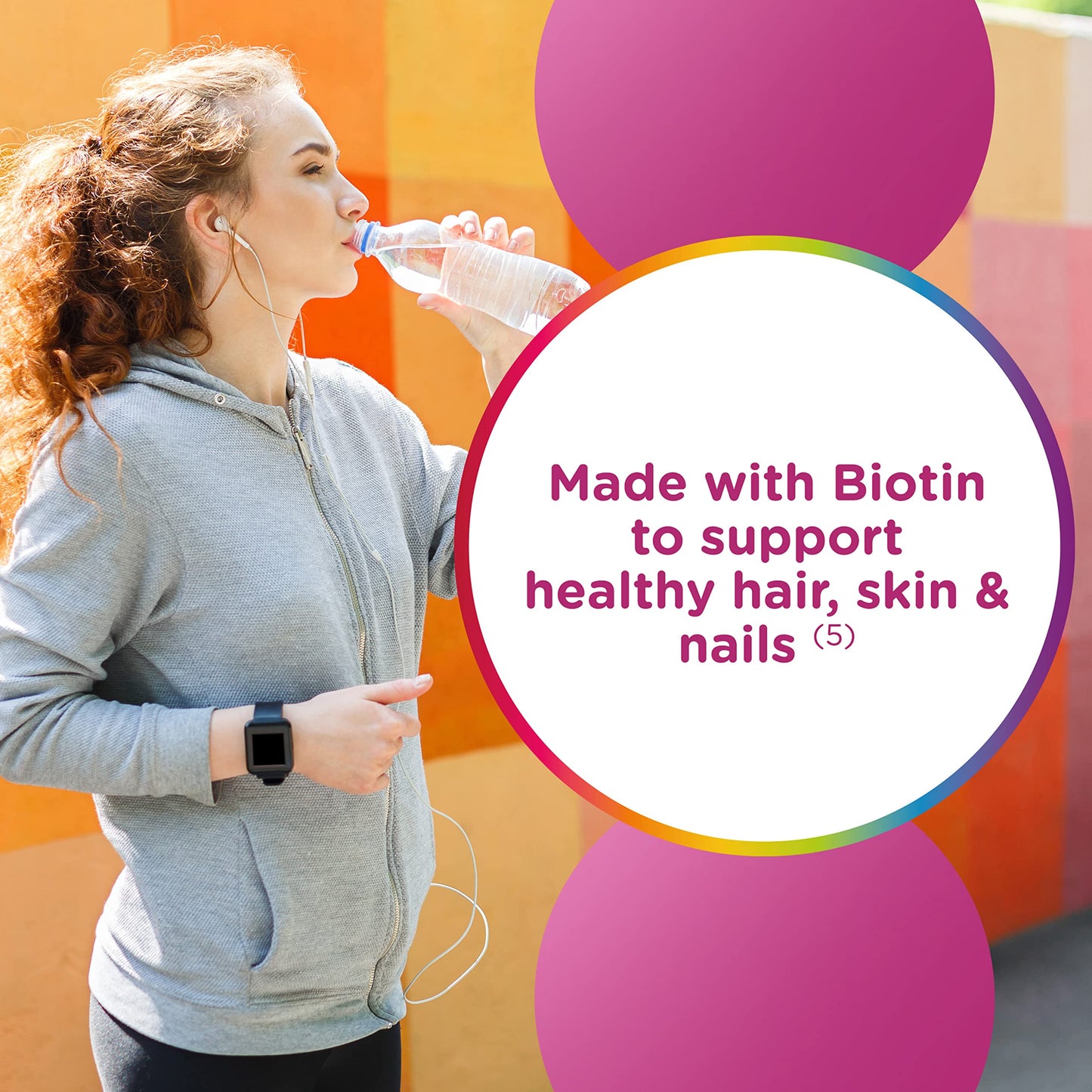 Pre-Order | Arrives in 5–10 Days – Centrum MultiGummies Multi+ Beauty Dual Action Multivitamin, Specially Designed with Biotin for Healthy Hair, Skin and Nails, Cherry/Berry/Orange Flavors - 100 Count