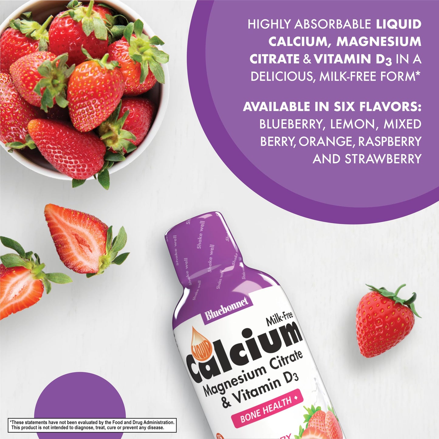 Pre-Order | Arrives in 5–10 Days – Bluebonnet Nutrition Liquid Calcium Citrate Calcium Citrate, Magnesium Citrate, Vitamin D3, Bone Health, Gluten Free, Soy Free, Milk Free, Kosher, 32 Servings, Strawberry Flavor, 16 Fl Oz (Pack of 1)