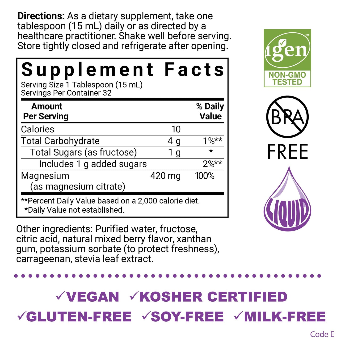 Pre-Order | Arrives in 5–10 Days – Bluebonnet Nutrition Magnesium Citrate 420 mg - Calm Mind & Body* – Supports Heart, Muscle & Sleep* - Non-GMO, Vegan, Kosher, Gluten-Free, Soy-Free, Milk-Free - 16 FL OZ, Mixed Berry Flavor
