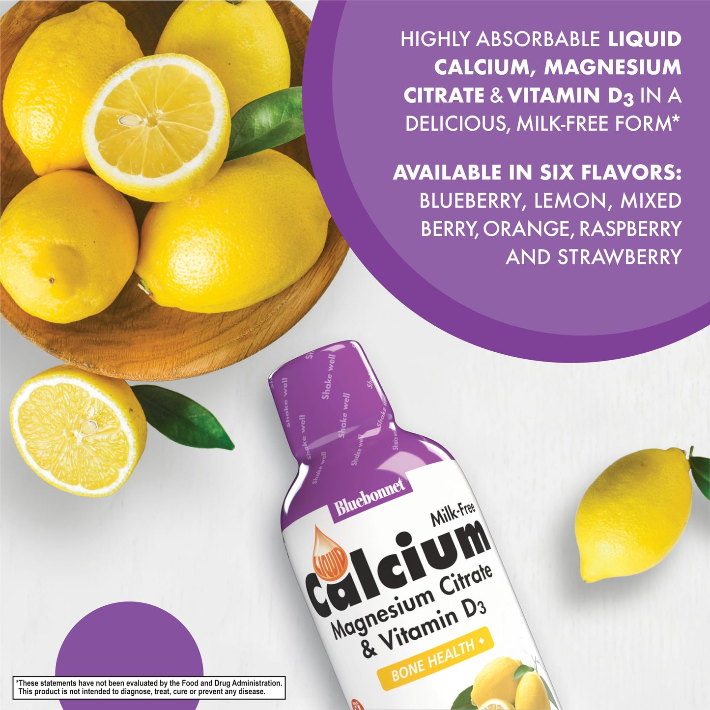 Pre-Order | Arrives in 5–10 Days – Bluebonnet Nutrition Liquid Calcium Citrate Magnesium Citrate, Vitamin D3, Bone Health, Gluten Free, Soy free, milk free, kosher, 32 Servings, Lemon Flavor, 16 Fl Oz (Pack of 1)
