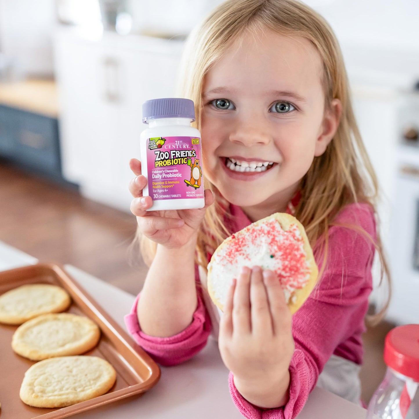 Pre-Order | Arrives in 5–10 Days – 21st Century Zoo Friends Probiotic Chewable, Fruit Punch Flavors, 30 Count