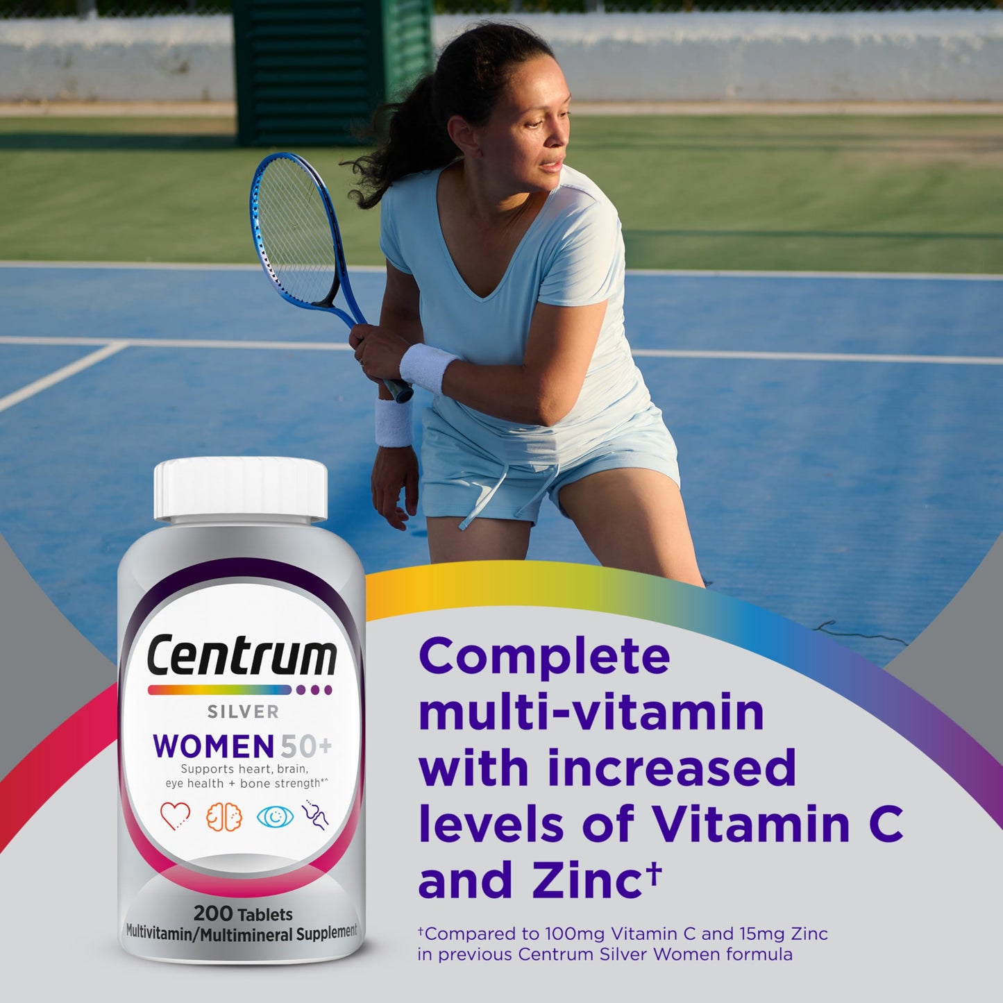 Pre-Order | Arrives in 5–10 Days – Centrum Silver Women's Multivitamin for Women 50 Plus, Multivitamin/Multimineral Supplement with Vitamin D3, B Vitamins, Non-GMO Ingredients, Supports Memory and Cognition in Older Adults - 200 Ct