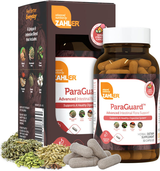 Pre-Order | Arrives in 5–10 Days – Zahler - ParaGuard Capsules - Gut Health Supplement - Formula has Wormwood, Garlic Bulb, Pumpkin Seed, Clove & More - Natural Support for Humans - Certified Kosher 30 Count