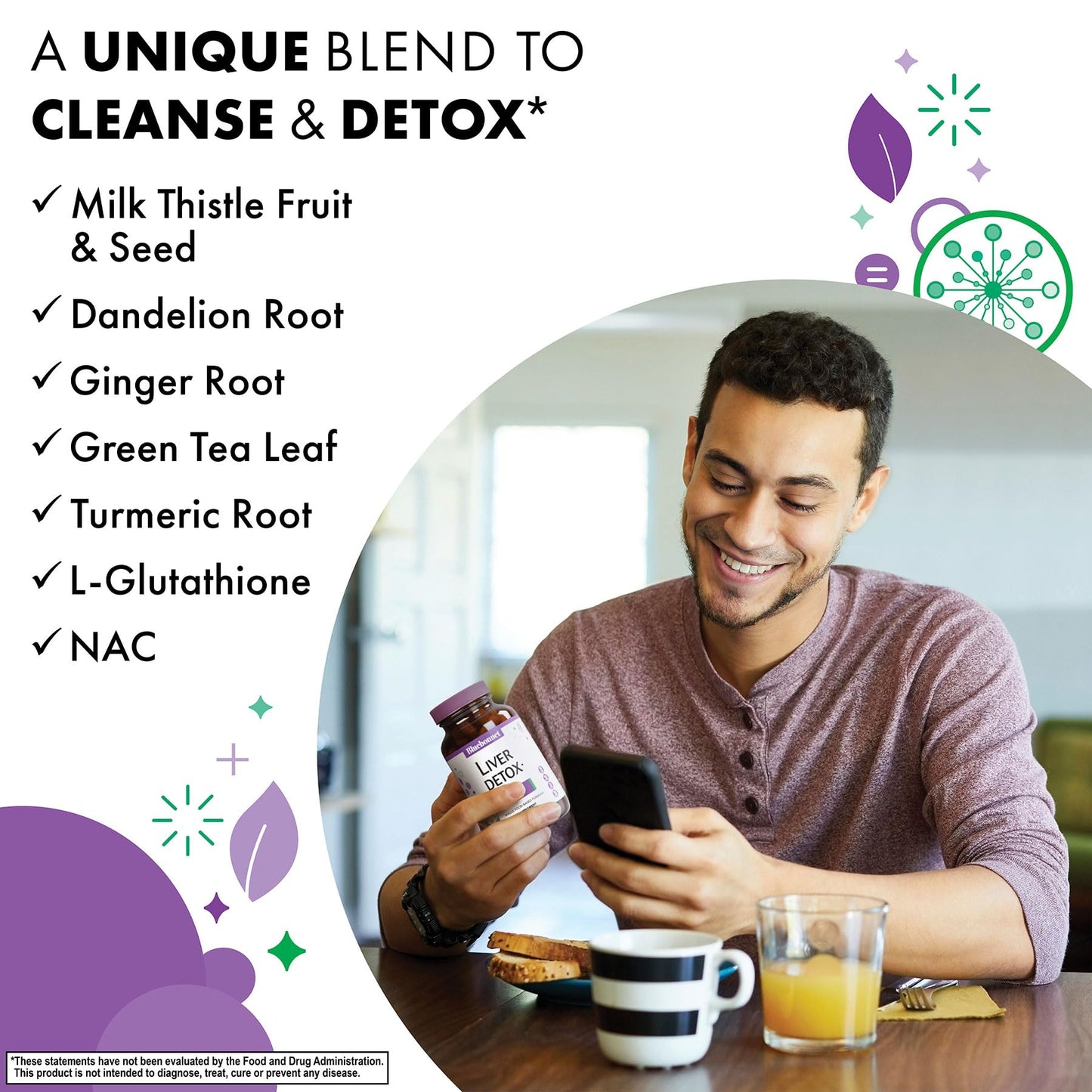 Pre-Order | Arrives in 5–10 Days – Bluebonnet Nutrition Liver Detox, Liver Health*, Antioxidant Protection*, Soy-Free, Gluten-Free, Kosher Certified, Non-GMO, Dairy-Free, 60 Vegetable Capsules, 60 Servings