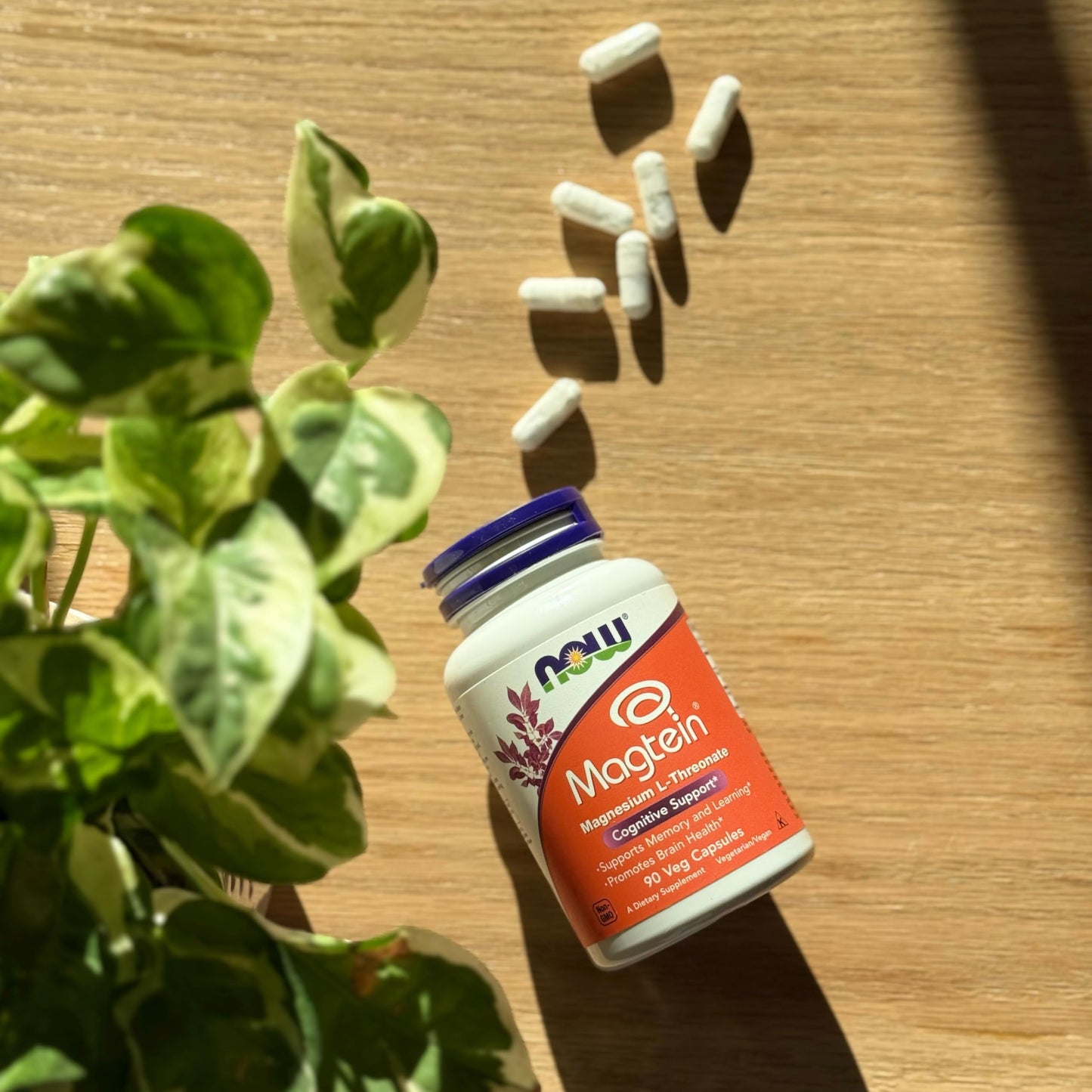 Pre-Order | Arrives in 5–10 Days – NOW Foods Supplements, Magtein™ with patented form of Magnesium (Mg), Cognitive Support*, 90 Veg Capsules