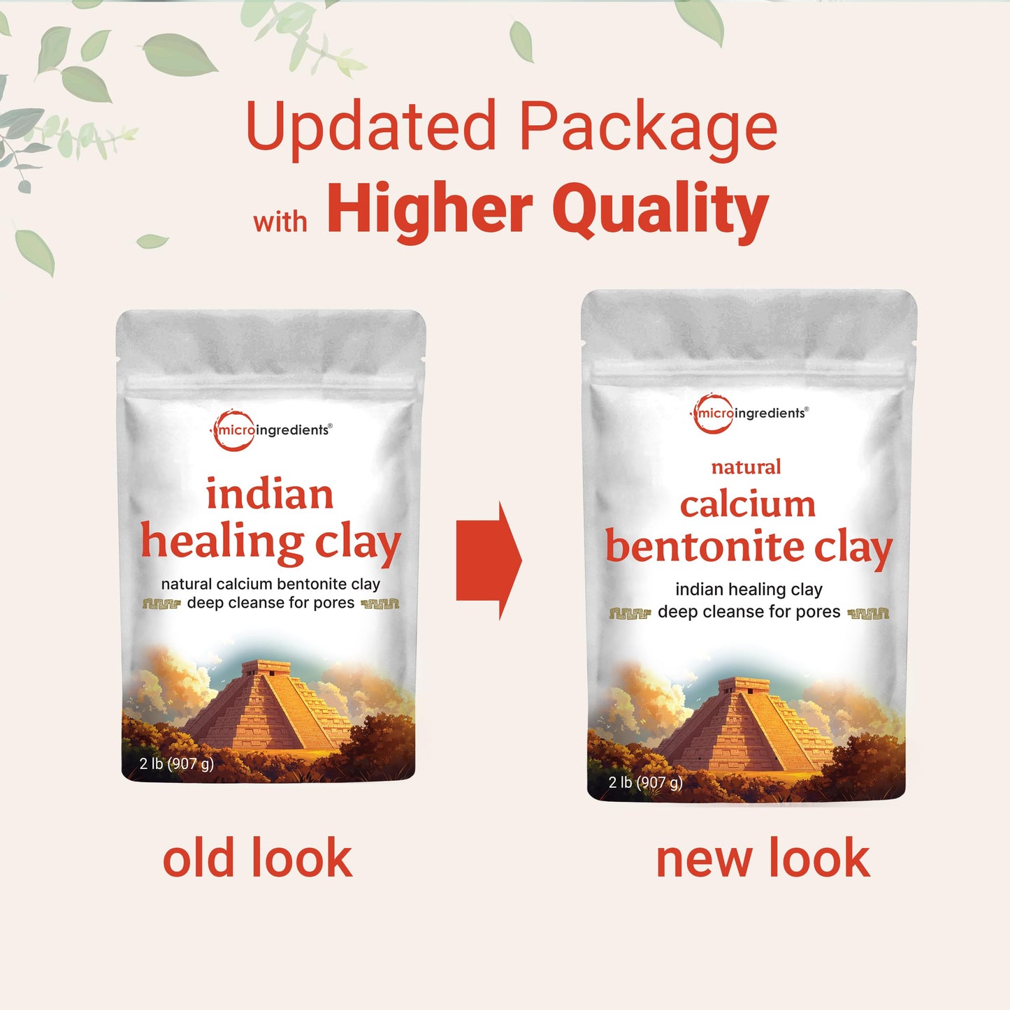 Pre-Order | Arrives in 5–10 Days – Micro Ingredients Natural Calcium Bentonite Clay Powder, 2lbs | Pure Indian Healing Clay for Body Detox & Deep Pore Cleanser | Great for Skin Care + Body & Face Mask | Gentle Absorption