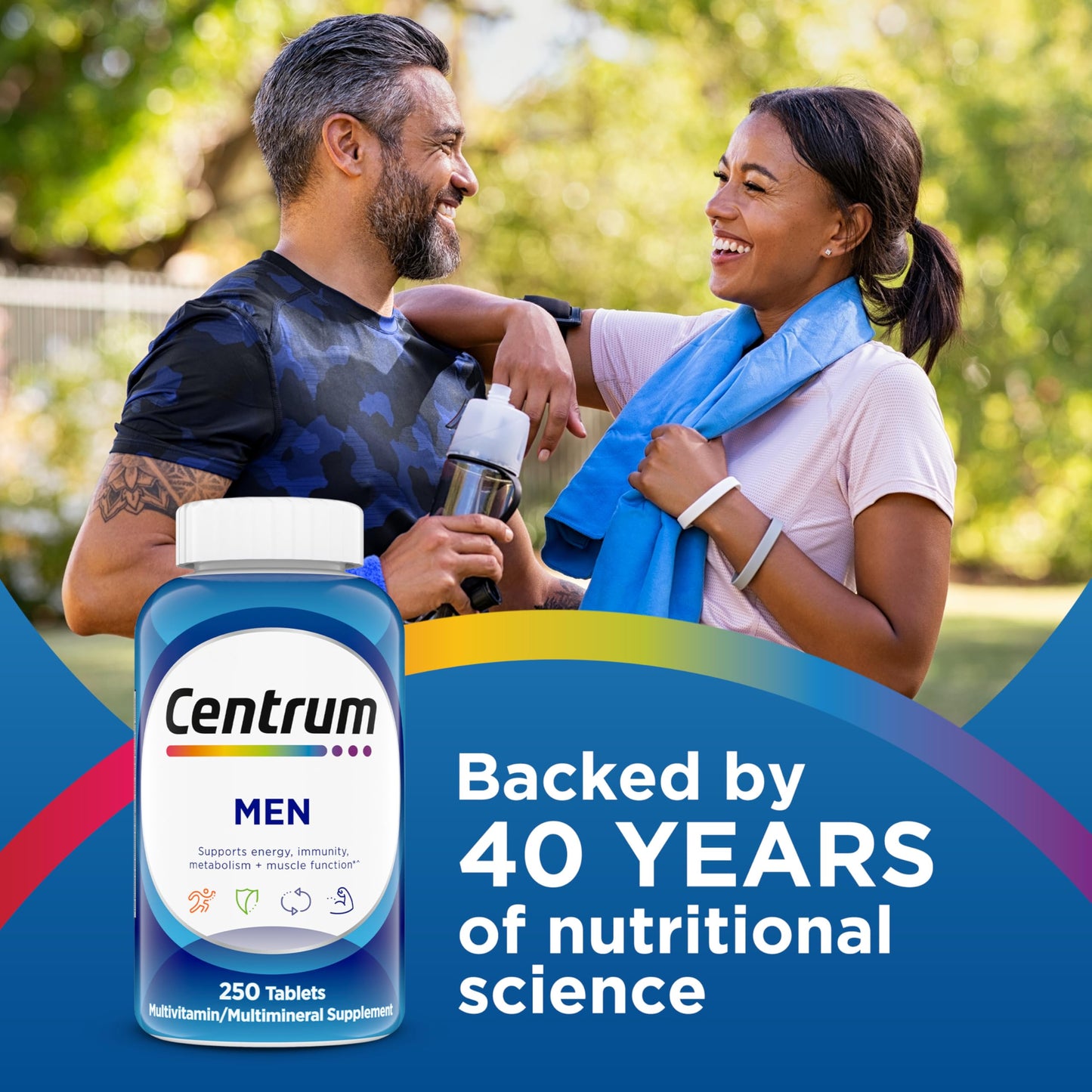 Pre-Order | Arrives in 5–10 Days – Centrum Multivitamin for Men, Multivitamin/Multimineral Supplement with Vitamin D3, B Vitamins and Antioxidants, Gluten Free, Non-GMO Ingredients - 250 Count