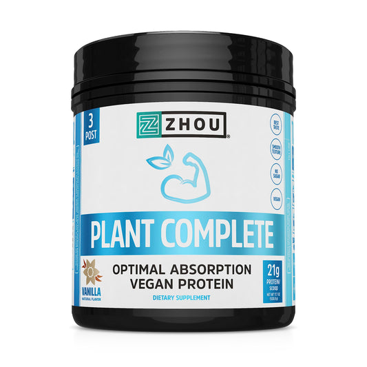 Pre-Order | Arrives in 5–10 Days – Zhou Nutrition Plant Based Vegan Protein Powder, Best Absorption Digest Score, Complete Amino Acid Profile, Dairy Free, Soy Free, Gluten Free, Sugar Free, Vanilla, 21g Protein, 16 Servings
