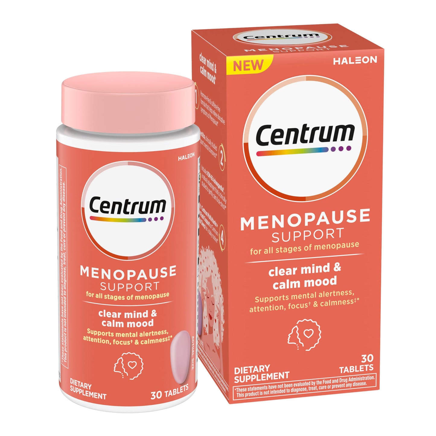 Pre-Order | Arrives in 5–10 Days – Centrum Clear Mind and Calm Mood Menopause Support Tablets, with Clinically Studied enXtra, 30 Count