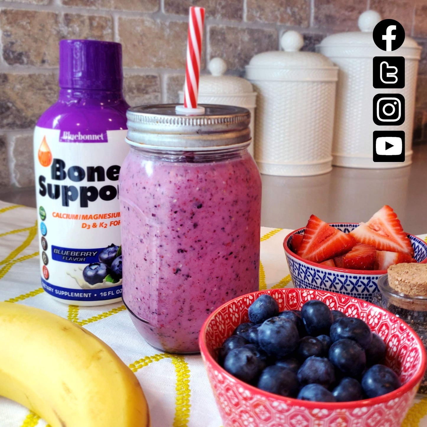 Pre-Order | Arrives in 5–10 Days – Bluebonnet Nutrition Liquid Bone Support Calcium Citrate, Magnesium Citrate, Vitamin D3, K2, for Bone Health, Non GMO, Gluten Free, Soy free, milk free, kosher, 32 Servings, Blueberry Flavor, 16 Fl Oz (Pack of 1)