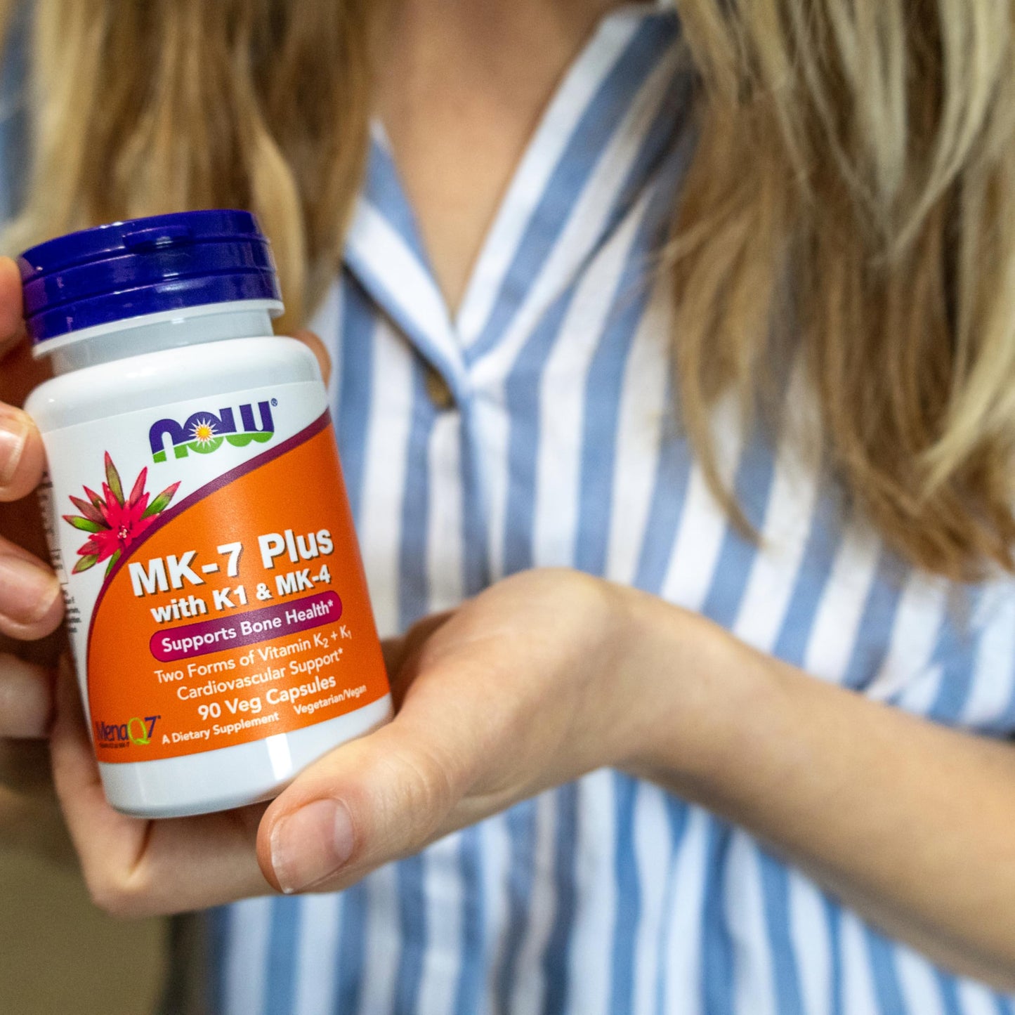 Pre-Order | Arrives in 5–10 Days – NOW Foods Supplements, MK-7 Plus with K1 & MK-4, Supports Bone Health*, 90 Veg Capsules
