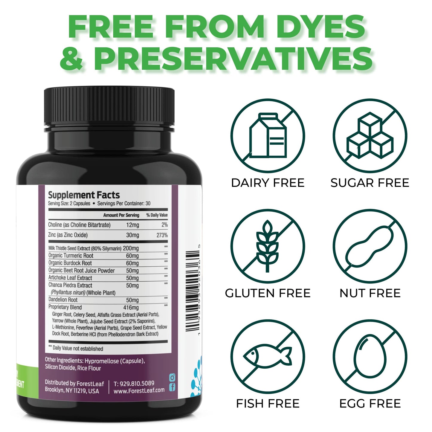 Pre-Order | Arrives in 5–10 Days – Liver Cleanse Detox & Repair - Fatty Liver Repair Detox Complex Supplement w/Choline, Zinc, Milk Thistle, Dandelion Root, Turmeric, Burdock, Artichoke - Liver Support Supplement | 60 Caps