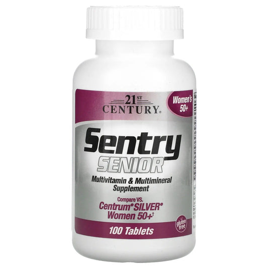 Pre-Order | Arrives in 5–10 Days – 21st Century
Sentry Senior, Multivitamin & Multimineral Supplement, Women 50+, 100 Tablets