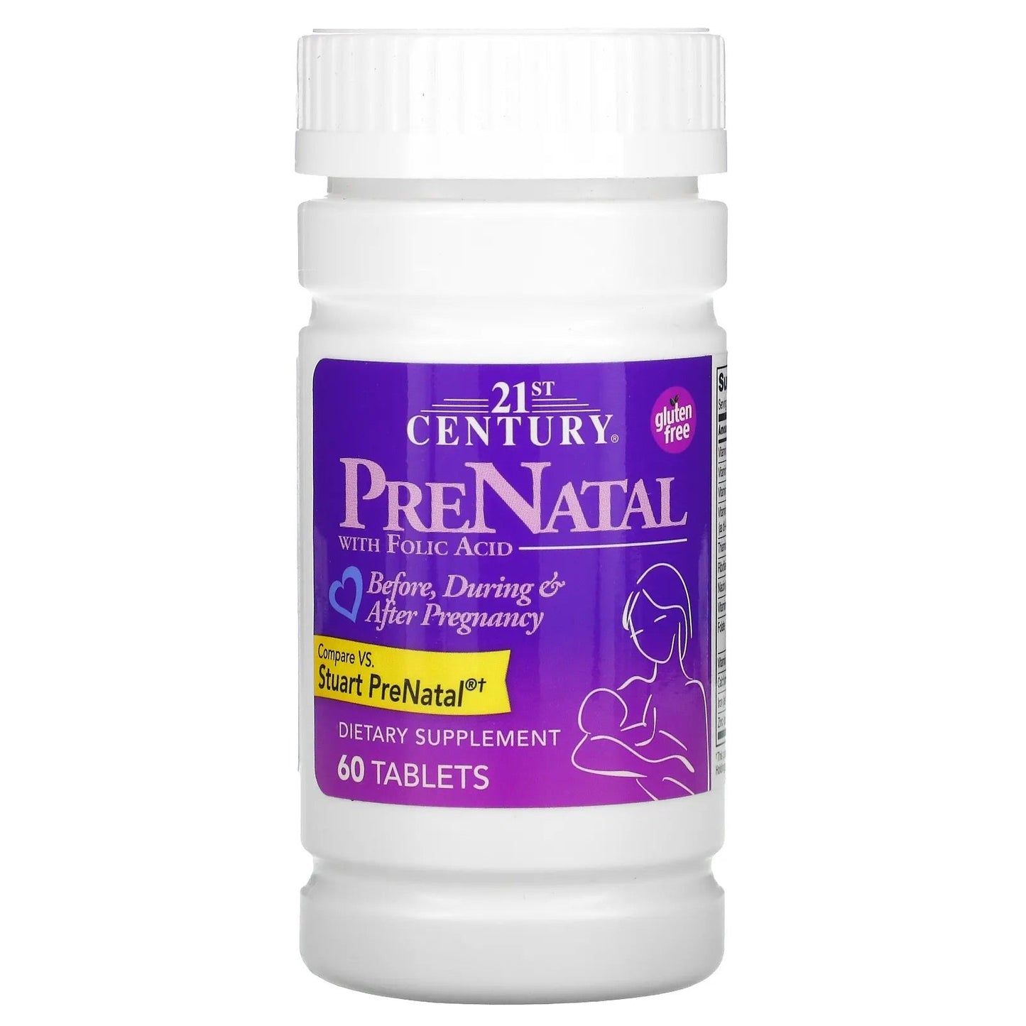 Pre-Order | Arrives in 5–10 Days – 21st Century
PreNatal with Folic Acid, 60 Tablets