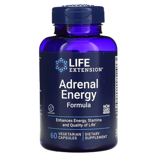 Pre-Order | Arrives in 5–10 Days – Life Extension
Adrenal Energy Formula, 60 Vegetarian Capsules
